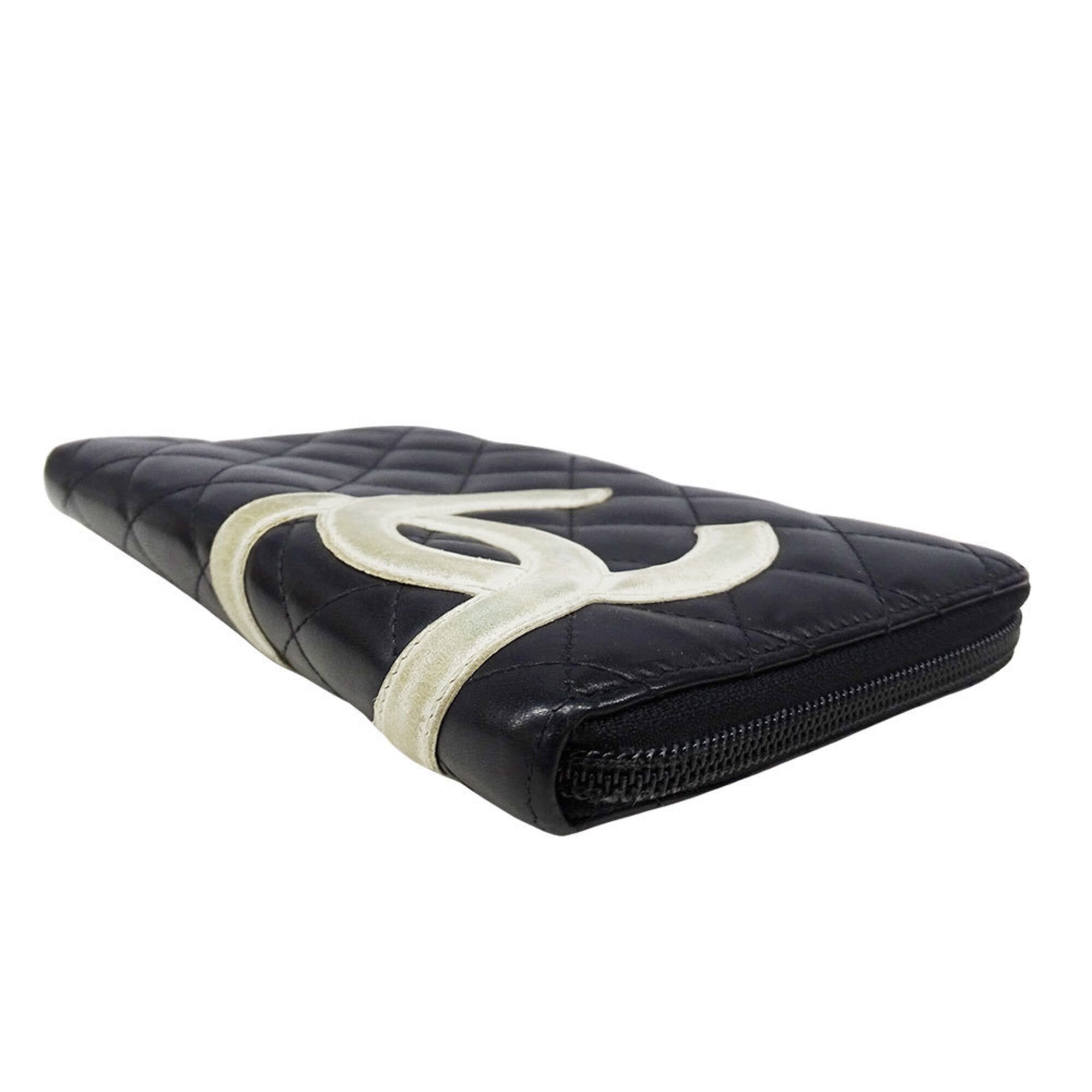 Chanel Chanel Women's Wallet, Brand Name, Long Cambon Lambskin, Black, Silver Hardware, Round Zipper, Quilted Size ONE SIZE - 3 Thumbnail