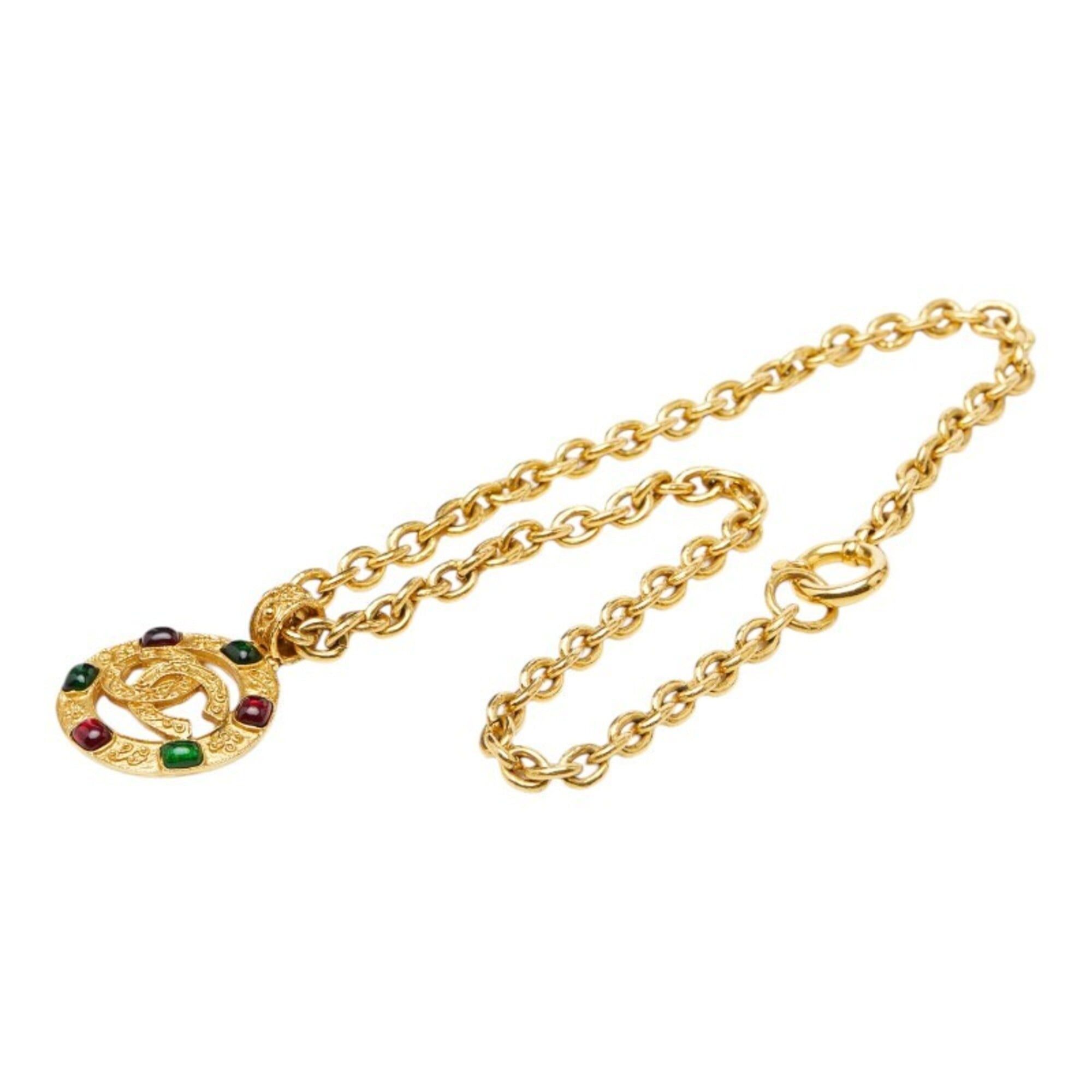 Chanel Chanel Coco Mark Gripoix Necklace, Gold Plated, Women's CHANEL Size ONE SIZE - 4 Thumbnail
