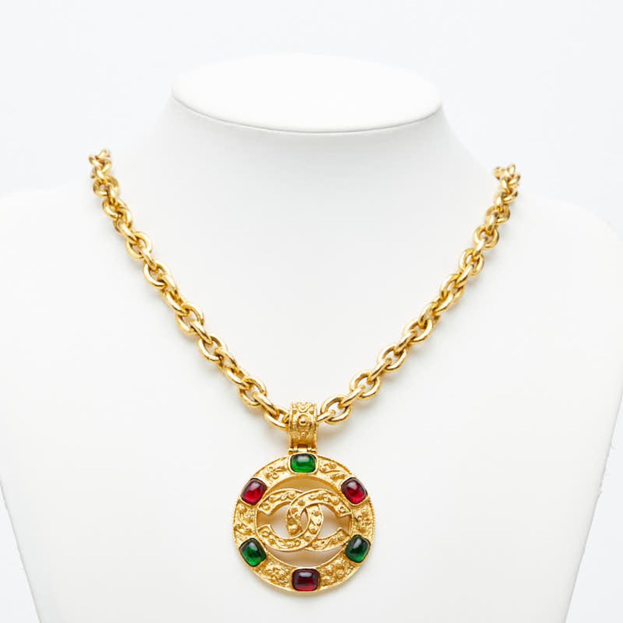 Chanel Chanel Coco Mark Gripoix Necklace, Gold Plated, Women's CHANEL Size ONE SIZE - 8 Thumbnail