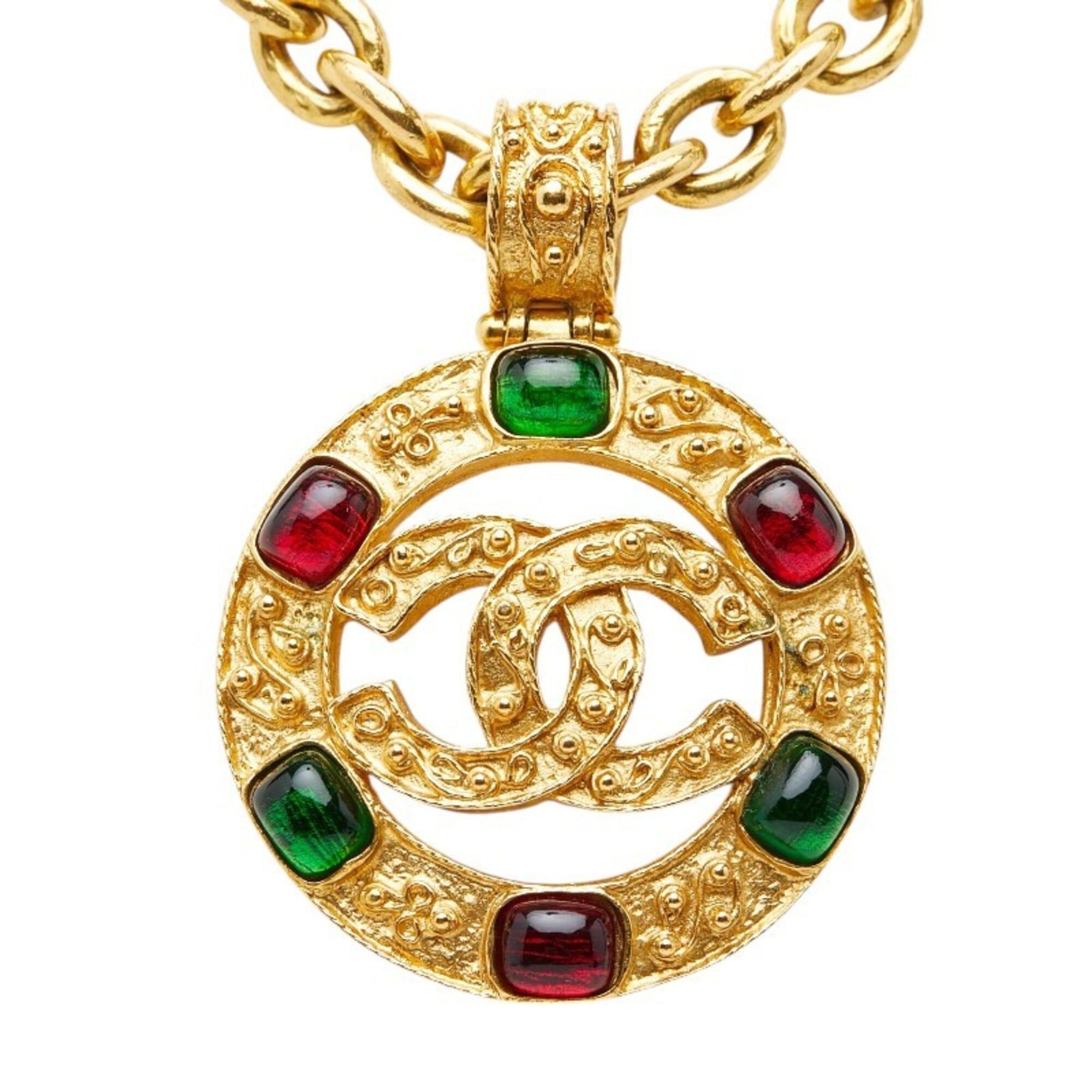 Chanel Chanel Coco Mark Gripoix Necklace, Gold Plated, Women's CHANEL Size ONE SIZE - 2 Thumbnail