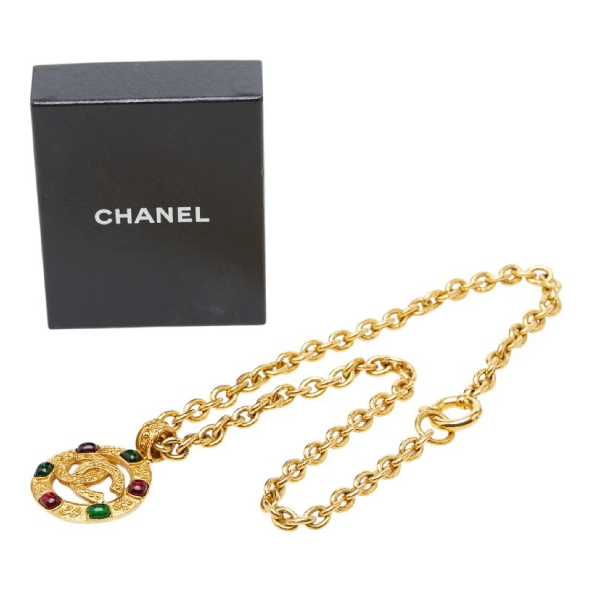 Chanel Chanel Coco Mark Gripoix Necklace, Gold Plated, Women's CHANEL Size ONE SIZE - 7 Thumbnail