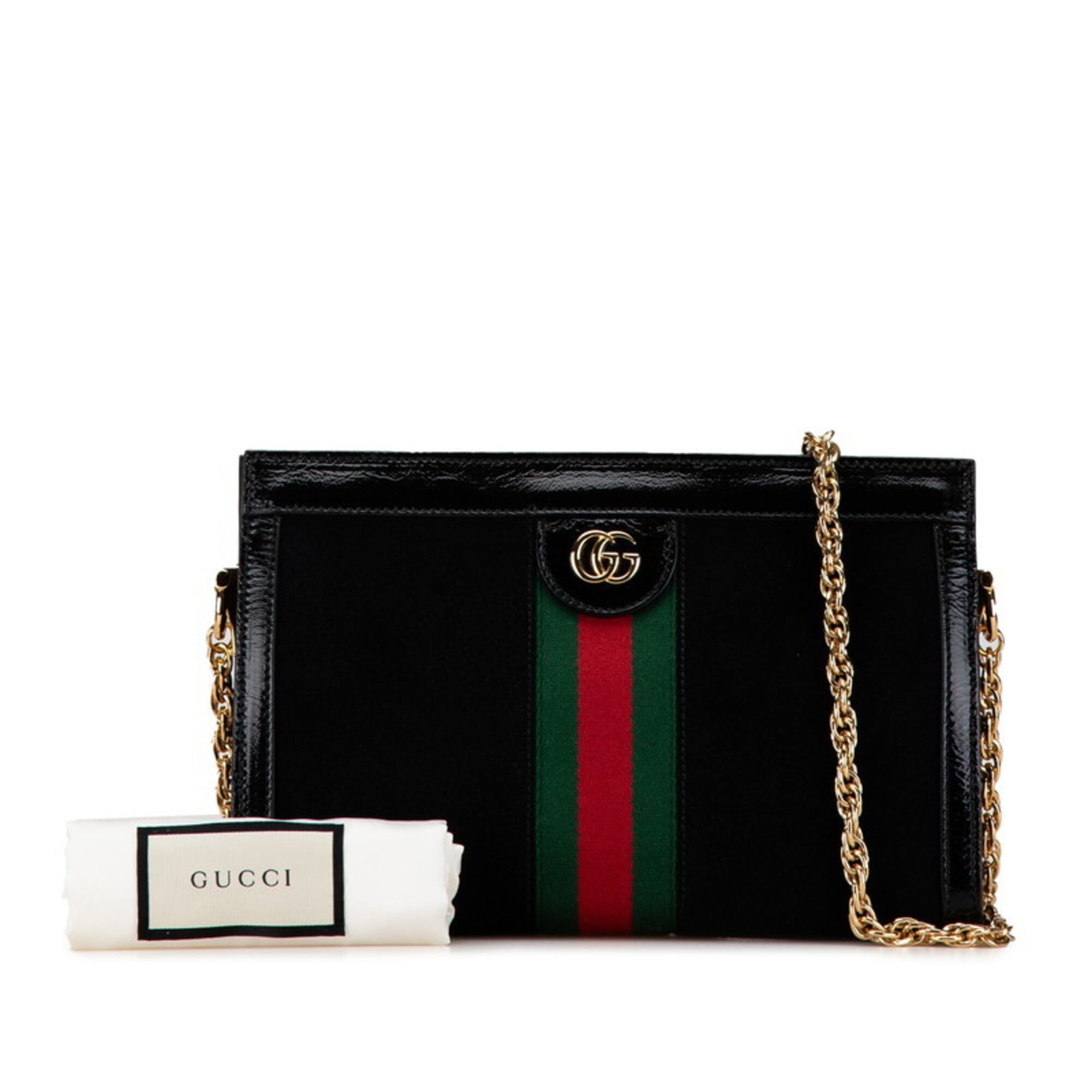 Gucci Gucci Ophidia Sherry Line Crossbody Chain Shoulder Bag 503877 Black Suede Leather Women's GUCCI Size ONE SIZE - 8 Thumbnail