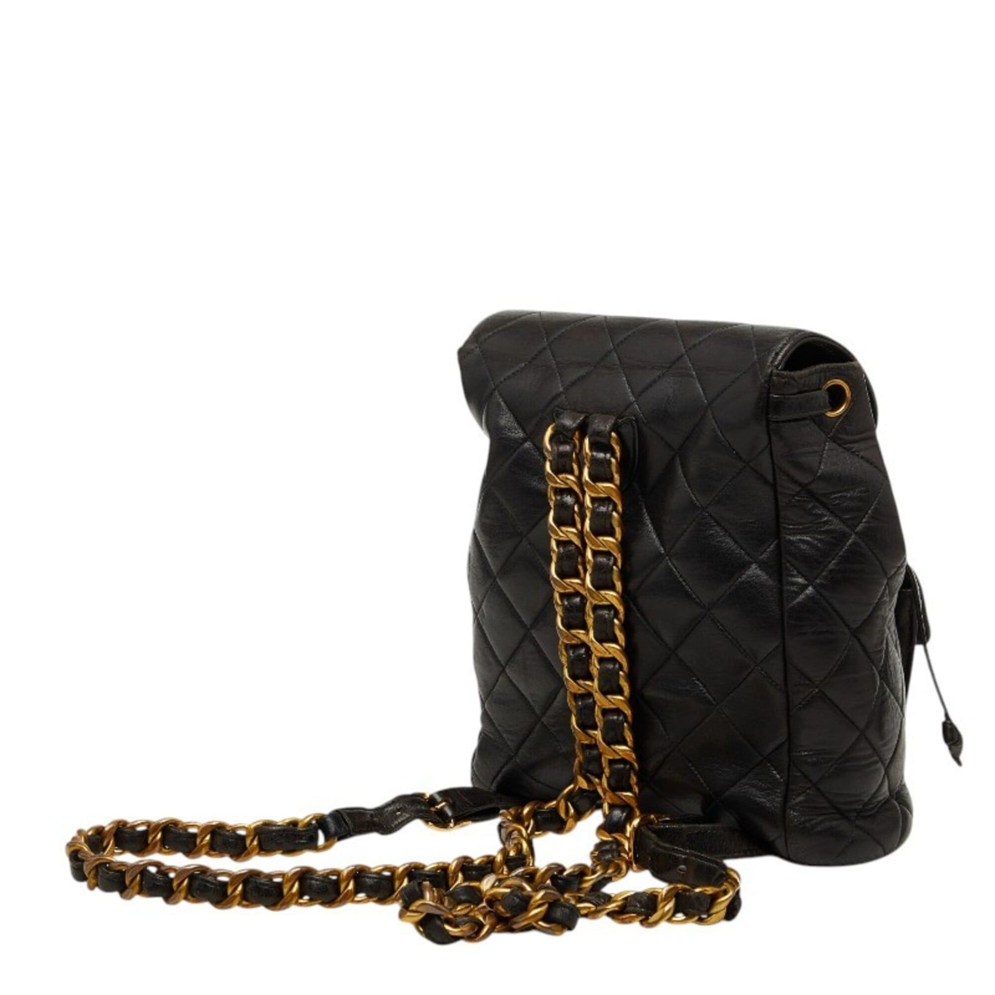 Chanel Chanel Matelassé Coco Mark Chain Backpack Daypack Black Lambskin Women's CHANEL Size ONE SIZE - 2 Thumbnail