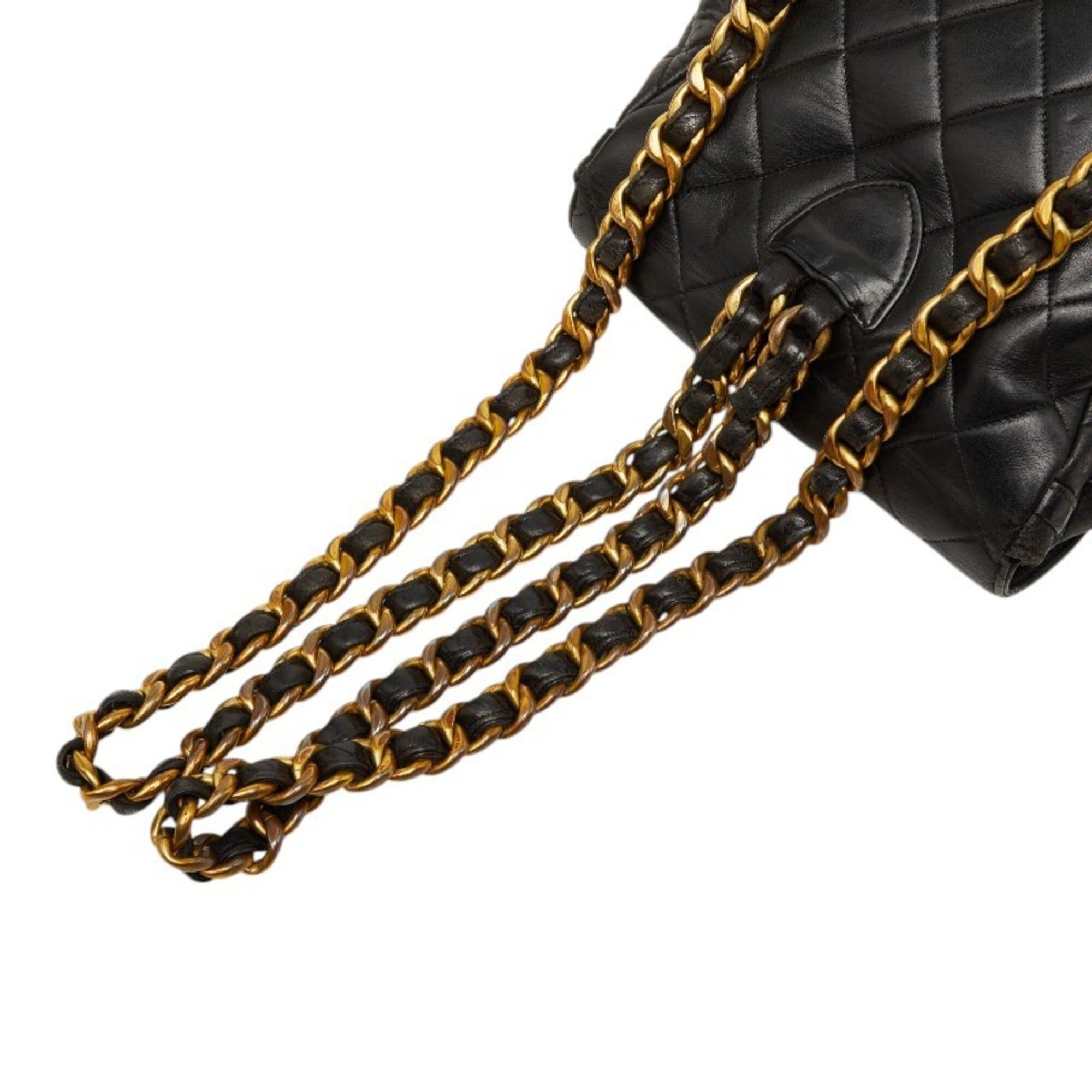 Chanel Chanel Matelassé Coco Mark Chain Backpack Daypack Black Lambskin Women's CHANEL Size ONE SIZE - 8 Thumbnail