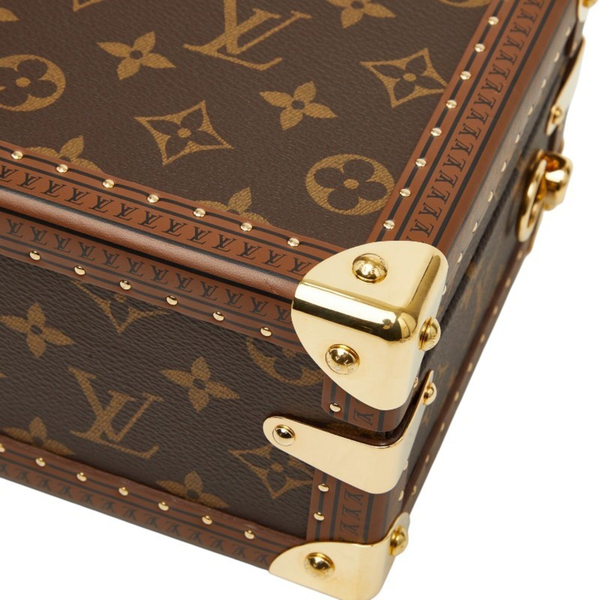 Louis Vuitton Louis Vuitton Monogram Petite Valise Mini Trunk Handbag Shoulder Bag 2WAY M20468 Brown Leather Women's LOUIS VUITTON Size ONE SIZE - 4 Thumbnail