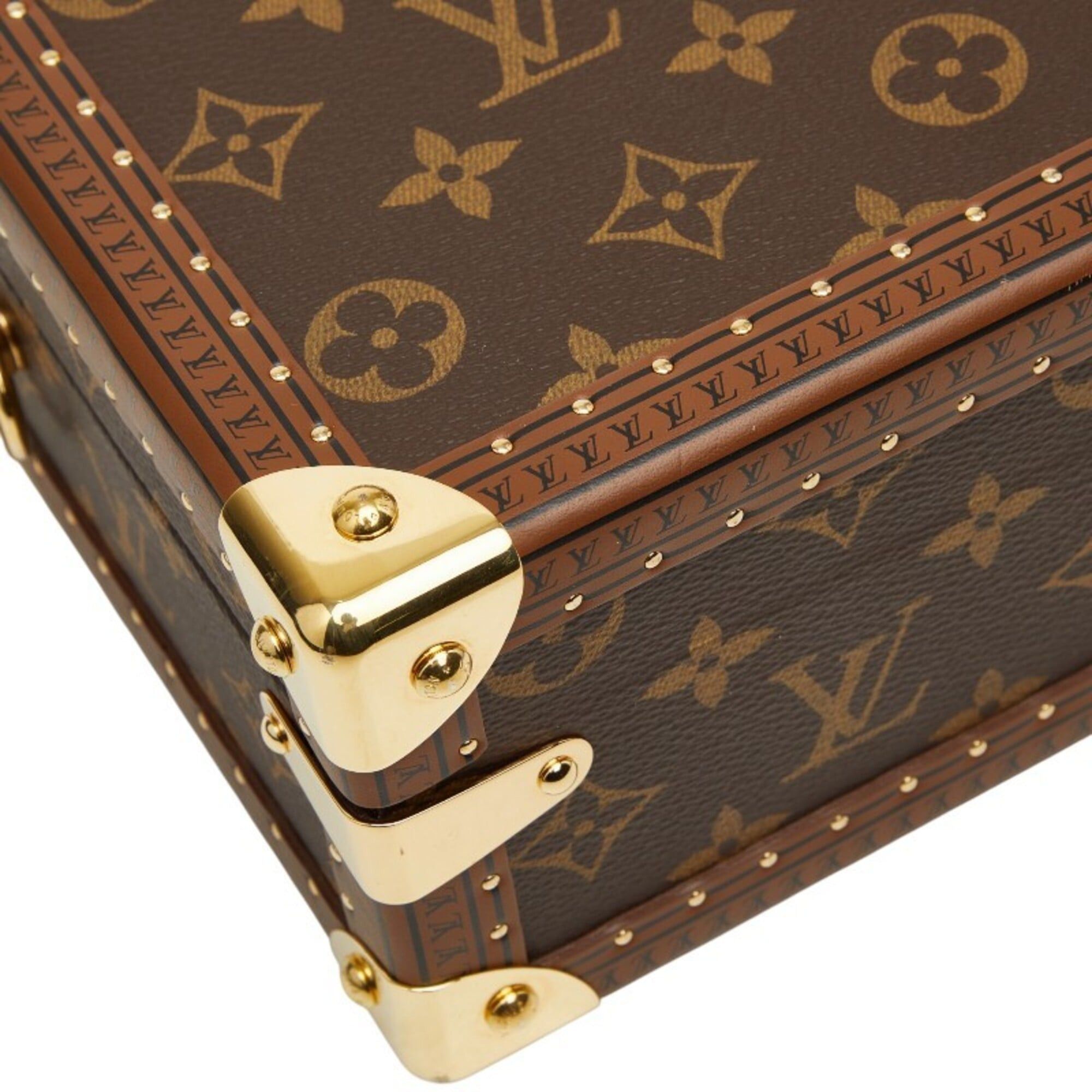Louis Vuitton Louis Vuitton Monogram Petite Valise Mini Trunk Handbag Shoulder Bag 2WAY M20468 Brown Leather Women's LOUIS VUITTON Size ONE SIZE - 5 Thumbnail
