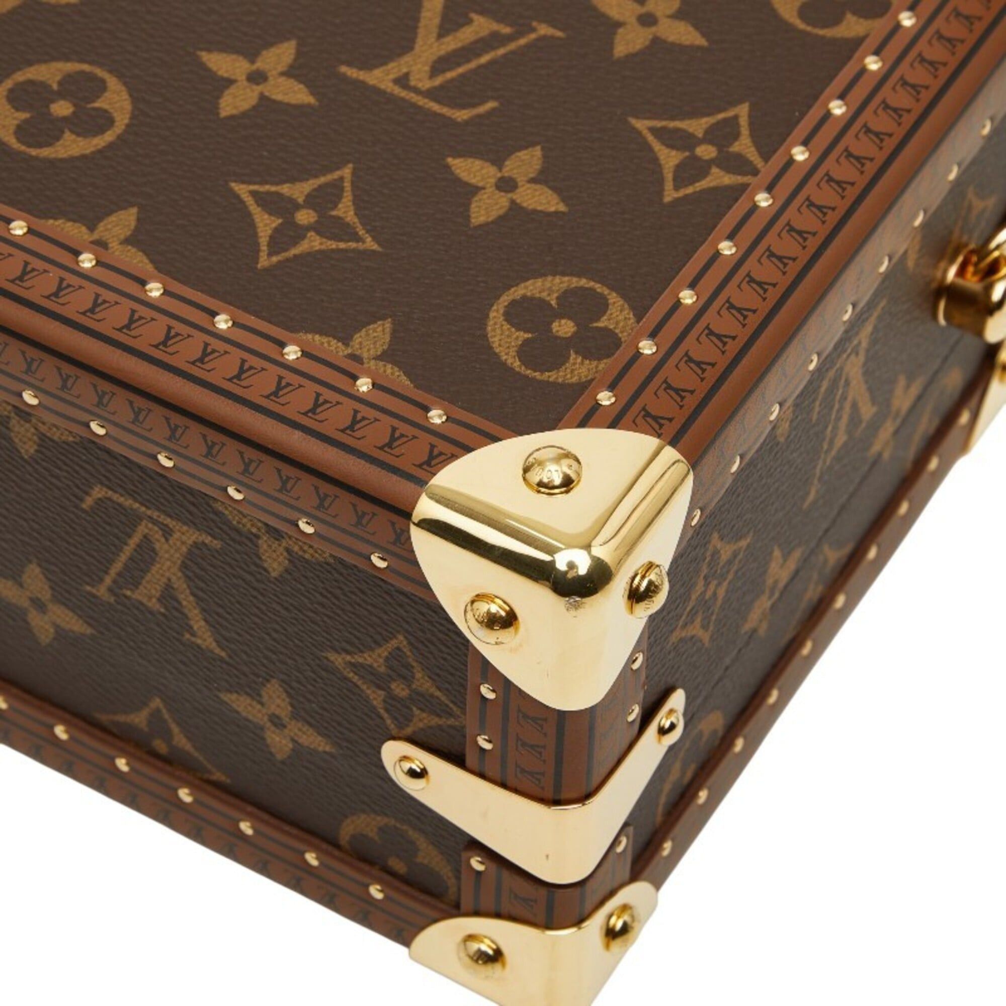 Louis Vuitton Louis Vuitton Monogram Petite Valise Mini Trunk Handbag Shoulder Bag 2WAY M20468 Brown Leather Women's LOUIS VUITTON Size ONE SIZE - 6 Thumbnail