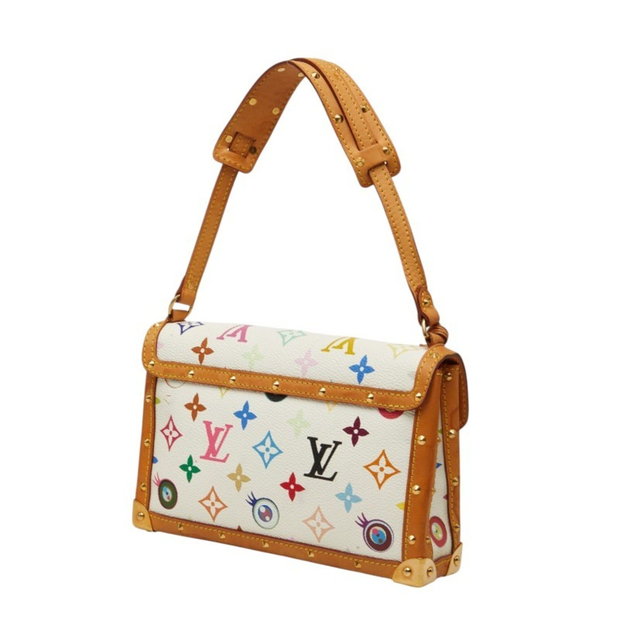 Louis Vuitton Louis Vuitton I Love Monogram Takashi Murakami Pochette Miss You Shoulder Bag M92055 Blanc White Leather Women's LOUIS VUITTON Size ONE SIZE - 2 Thumbnail