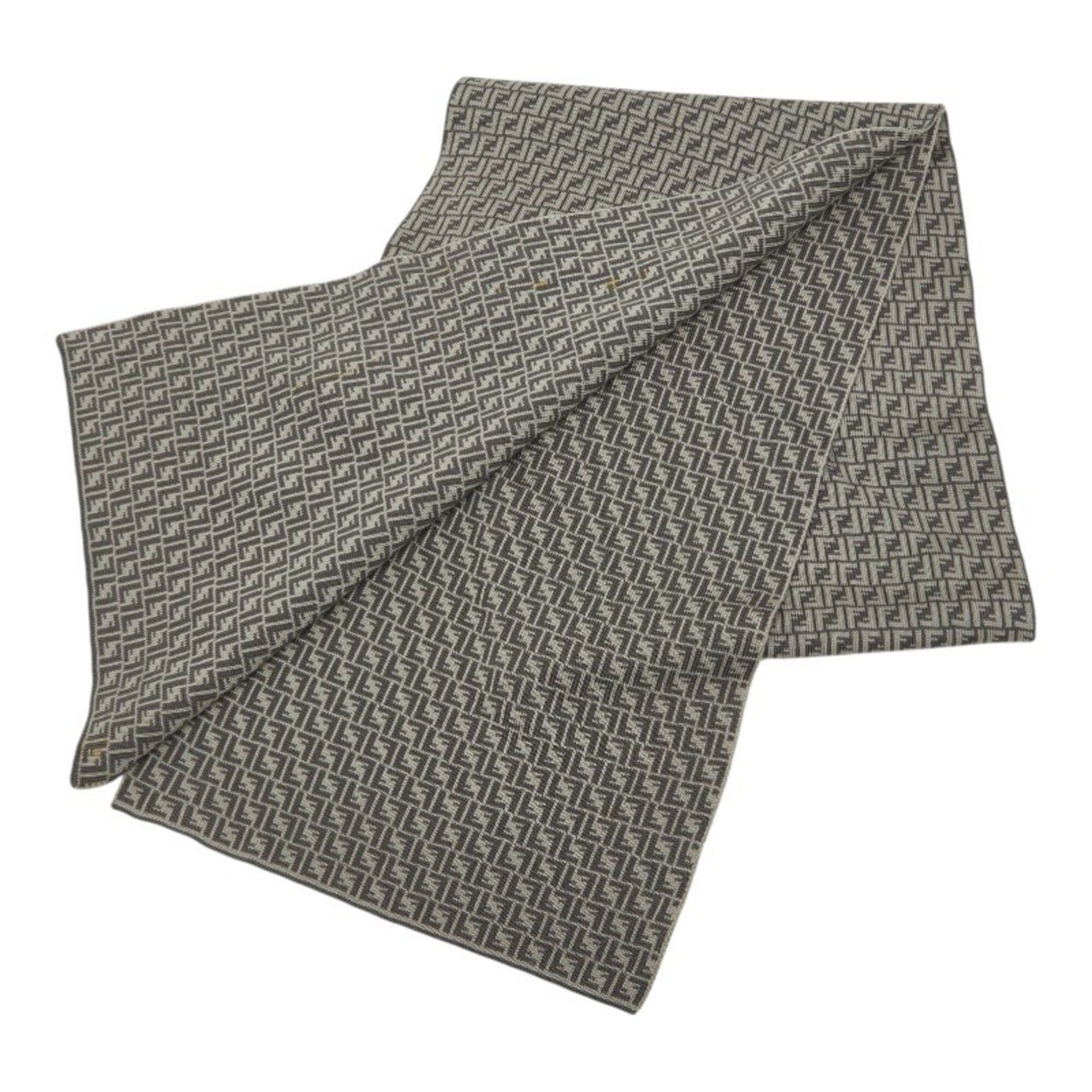 Fendi Fendi Micro FF Jacquard Stole, Gray Wool, Women's FENDI Size ONE SIZE - 2 Thumbnail