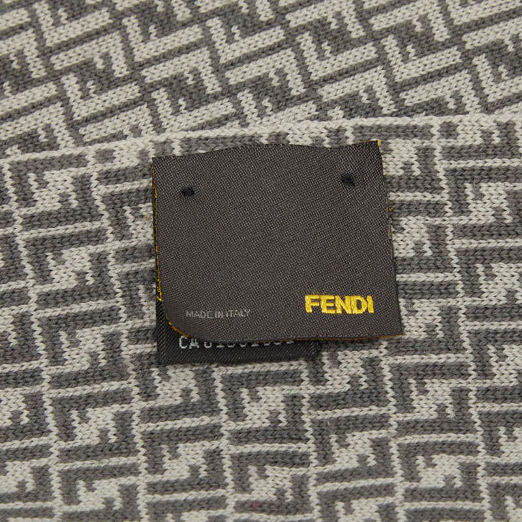 Fendi Fendi Micro FF Jacquard Stole, Gray Wool, Women's FENDI Size ONE SIZE - 4 Thumbnail