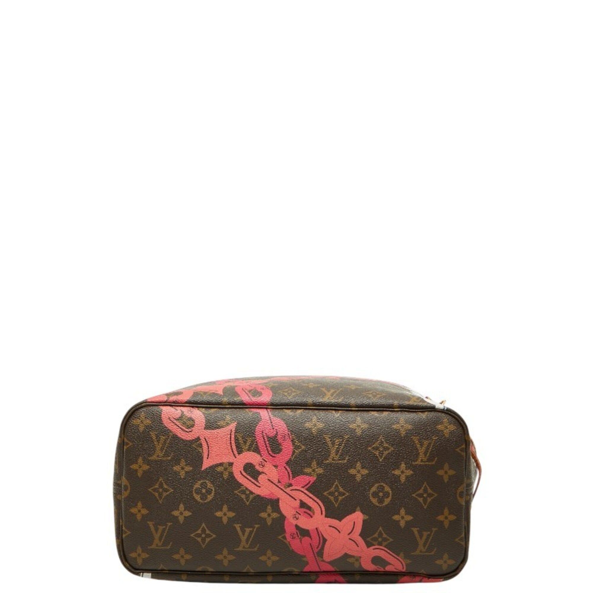 Louis Vuitton Louis Vuitton Monogram Bayprint Neverfull MM Tote Bag Shoulder M41991 Brown Pink Leather Women's LOUIS VUITTON Size ONE SIZE - 3 Thumbnail