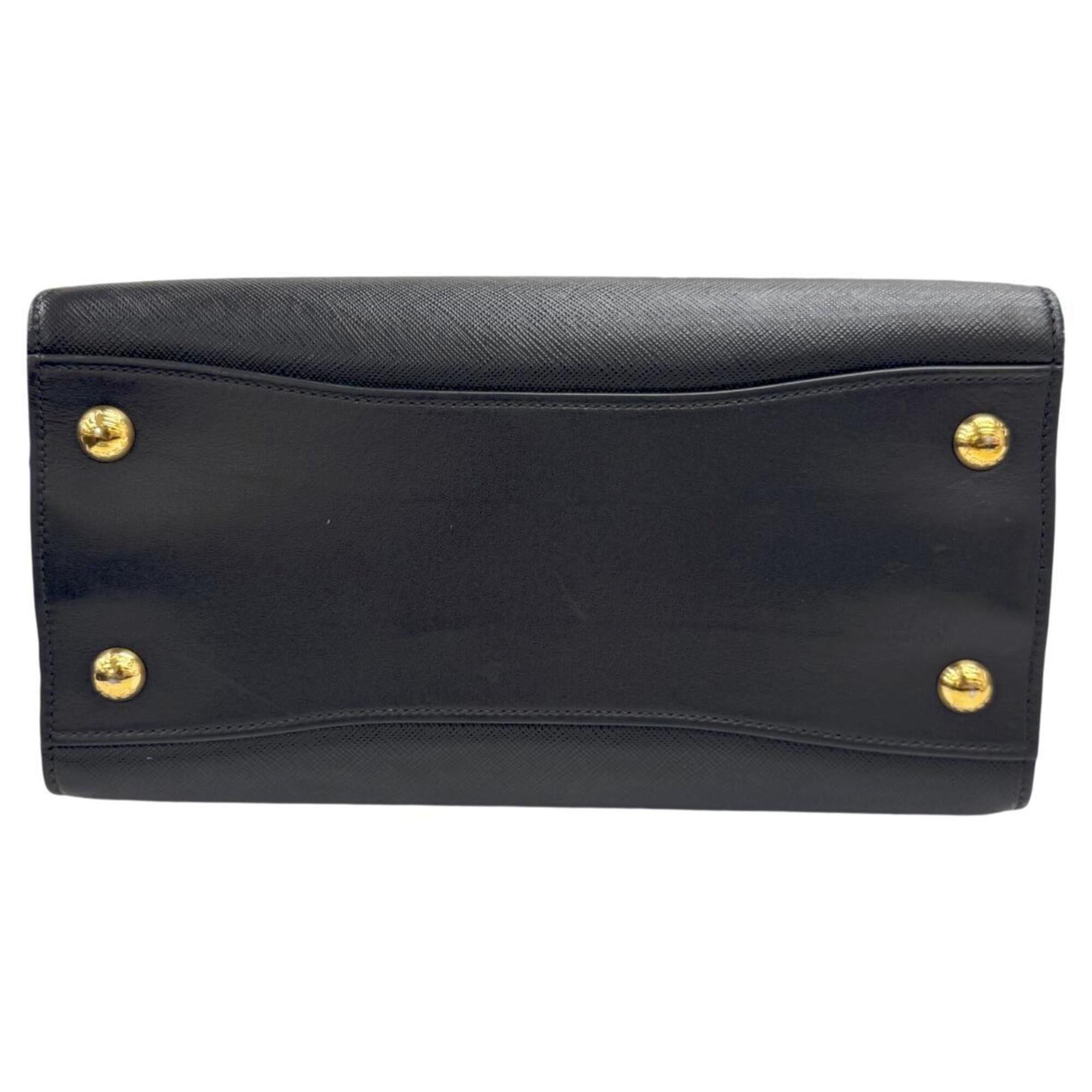 Prada PRADA Saffiano Bibliotheque Leather Handbag, Black x Red, 1BA050, Women's Shoulder Bag Size ONE SIZE - 5 Thumbnail