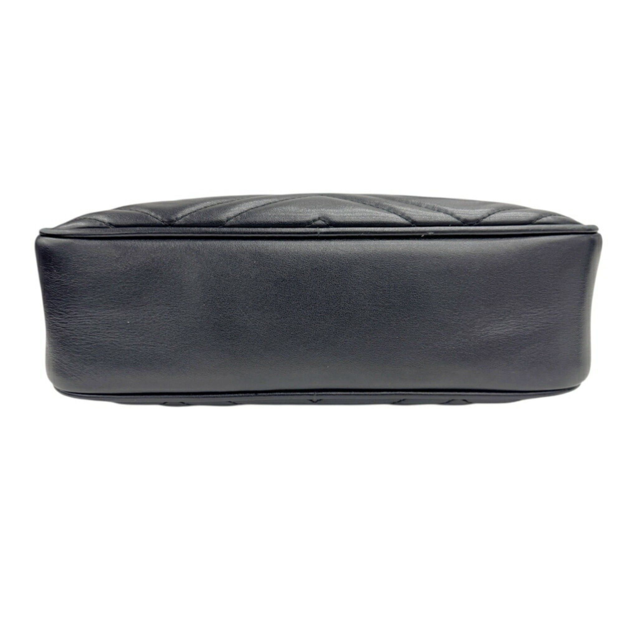 Gucci GUCCI GG Marmont Quilted Small Shoulder Bag 447632 Leather Black Women's Size ONE SIZE - 5 Thumbnail