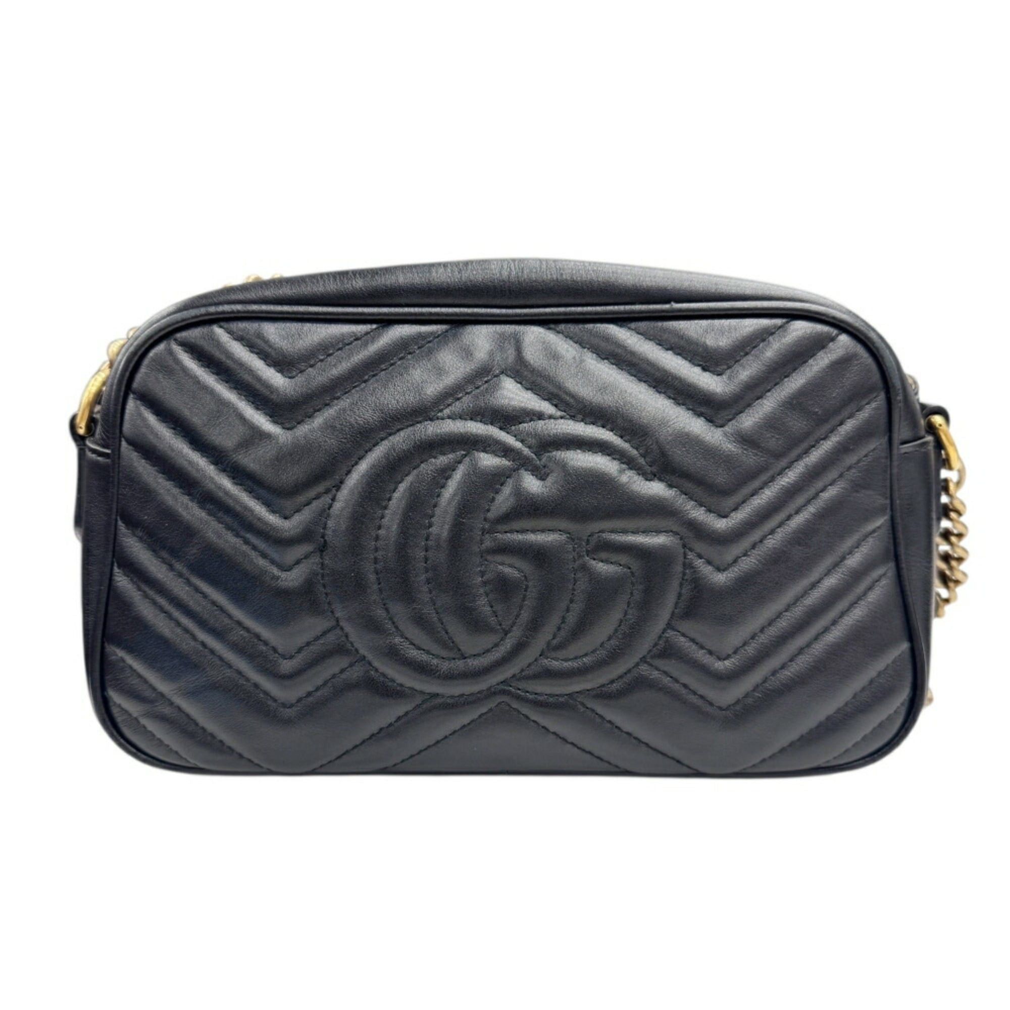 Gucci GUCCI GG Marmont Quilted Small Shoulder Bag 447632 Leather Black Women's Size ONE SIZE - 2 Thumbnail
