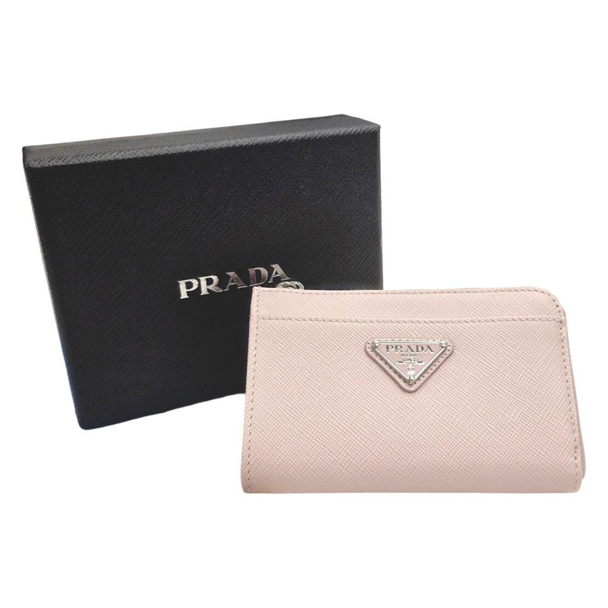 Prada Prada Wallet/Coin Case Key Saffiano Triangle Light Pink Leather 1PP122 Women's Size ONE SIZE - 12 Thumbnail