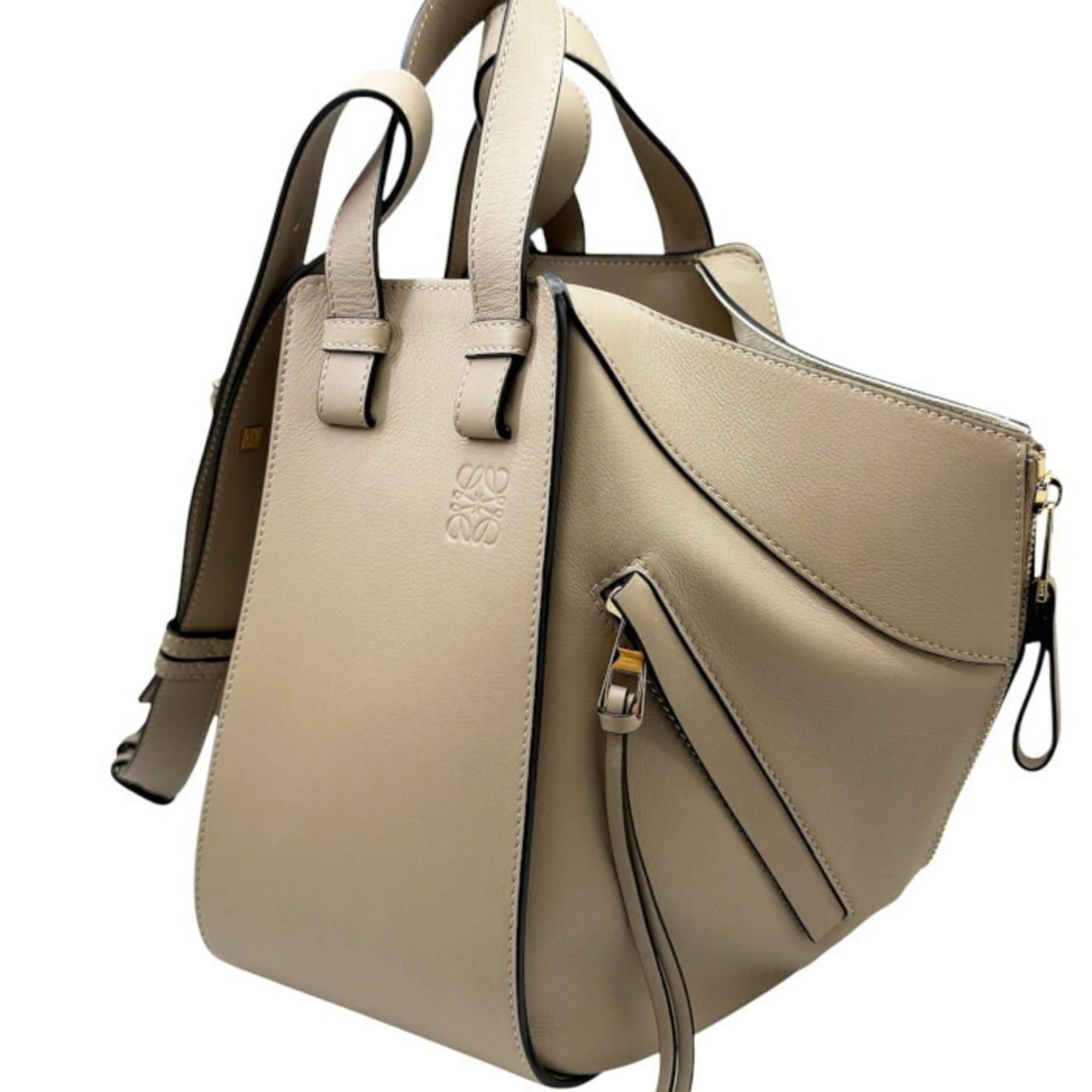 Loewe LOEWE Hammock Small Leather Shoulder Bag (Grey Beige) - Women's Handbag Size ONE SIZE - 4 Thumbnail