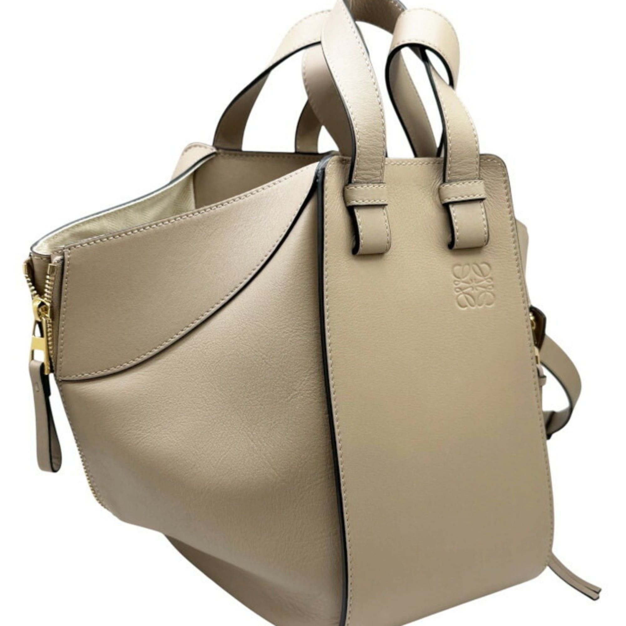 Loewe LOEWE Hammock Small Leather Shoulder Bag (Grey Beige) - Women's Handbag Size ONE SIZE - 3 Thumbnail