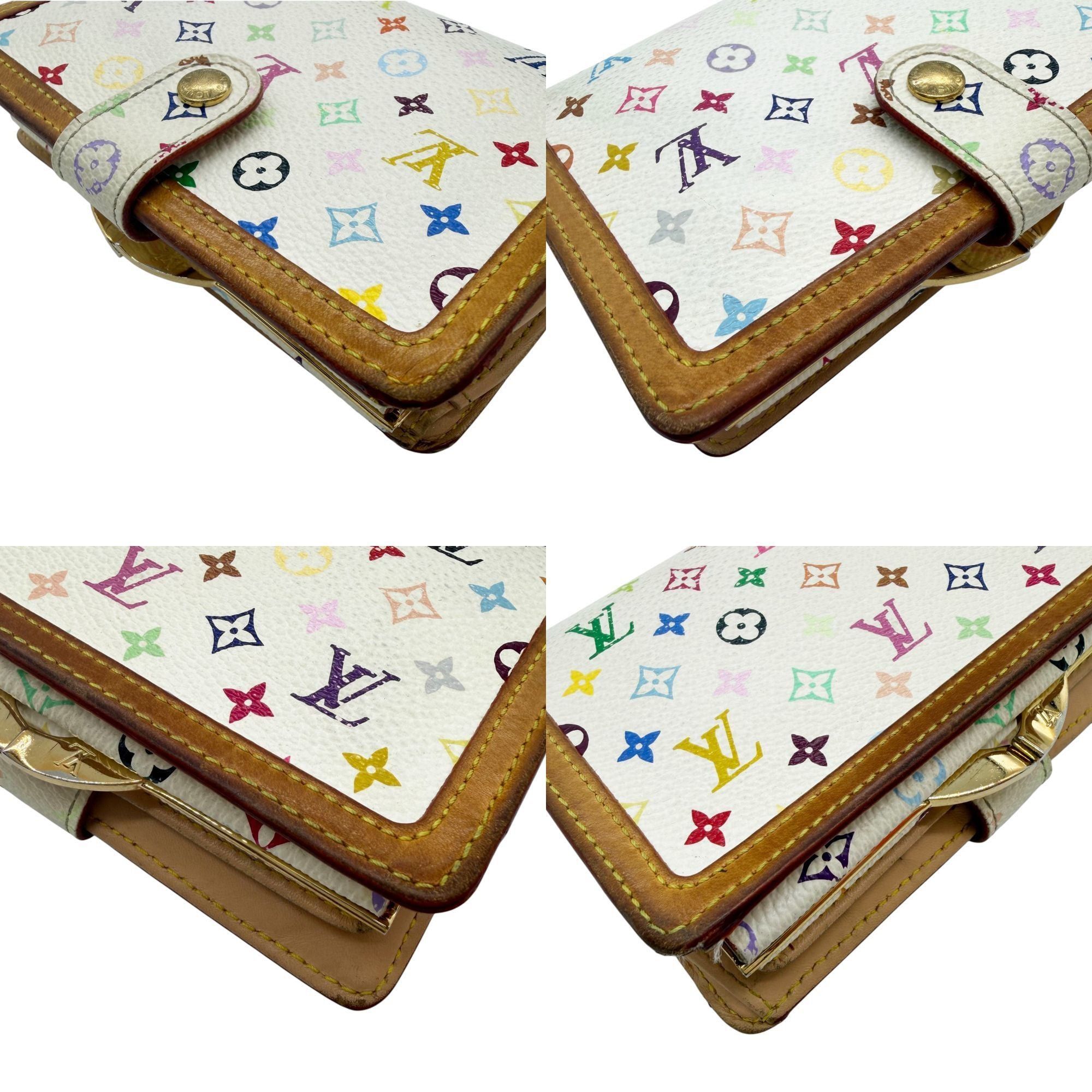 Louis Vuitton Louis Vuitton Bi-fold Wallet Portemonnaie Billet Viennois Monogram Multicolor Blanc White Leather M92987 Women's Size ONE SIZE - 7 Thumbnail