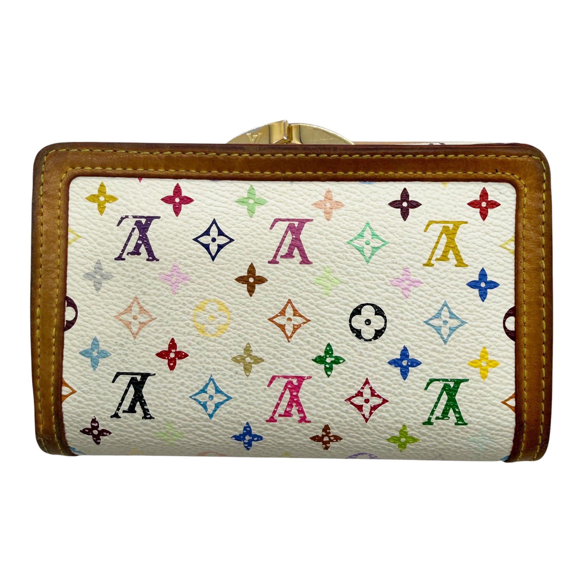 Louis Vuitton Louis Vuitton Bi-fold Wallet Portemonnaie Billet Viennois Monogram Multicolor Blanc White Leather M92987 Women's Size ONE SIZE - 2 Thumbnail