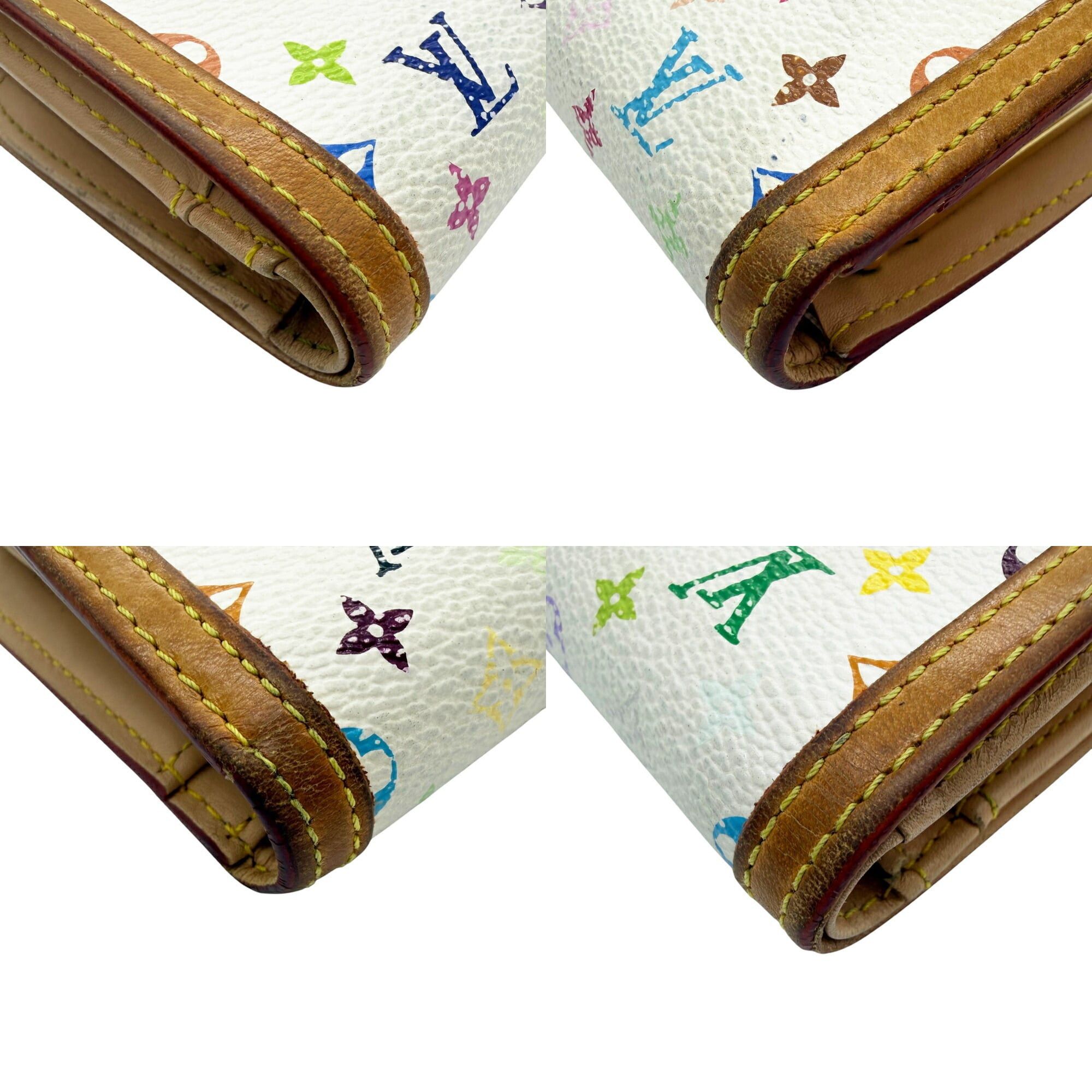 Louis Vuitton Louis Vuitton Bi-fold Wallet Portemonnaie Billet Viennois Monogram Multicolor Blanc White Leather M92987 Women's Size ONE SIZE - 8 Thumbnail