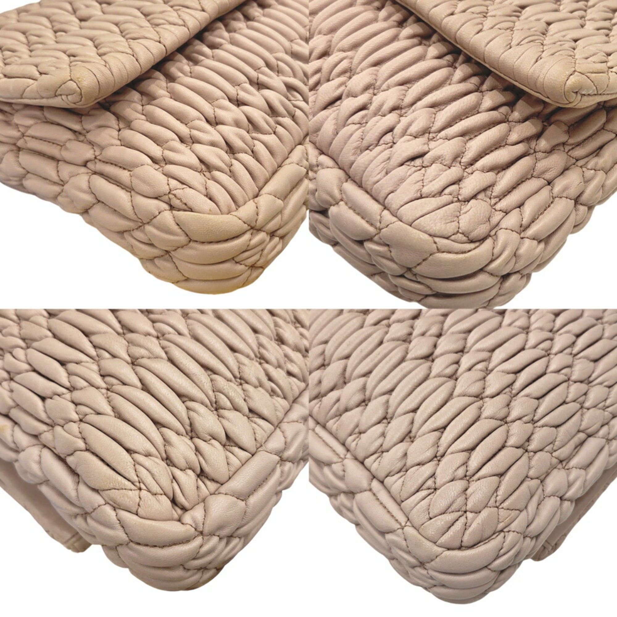 Miu Miu Miu Miu MIUMIU RP0169 Matelassé Nappa Crystal Bijou Shoulder Bag Clutch for Women Size ONE SIZE - 6 Thumbnail