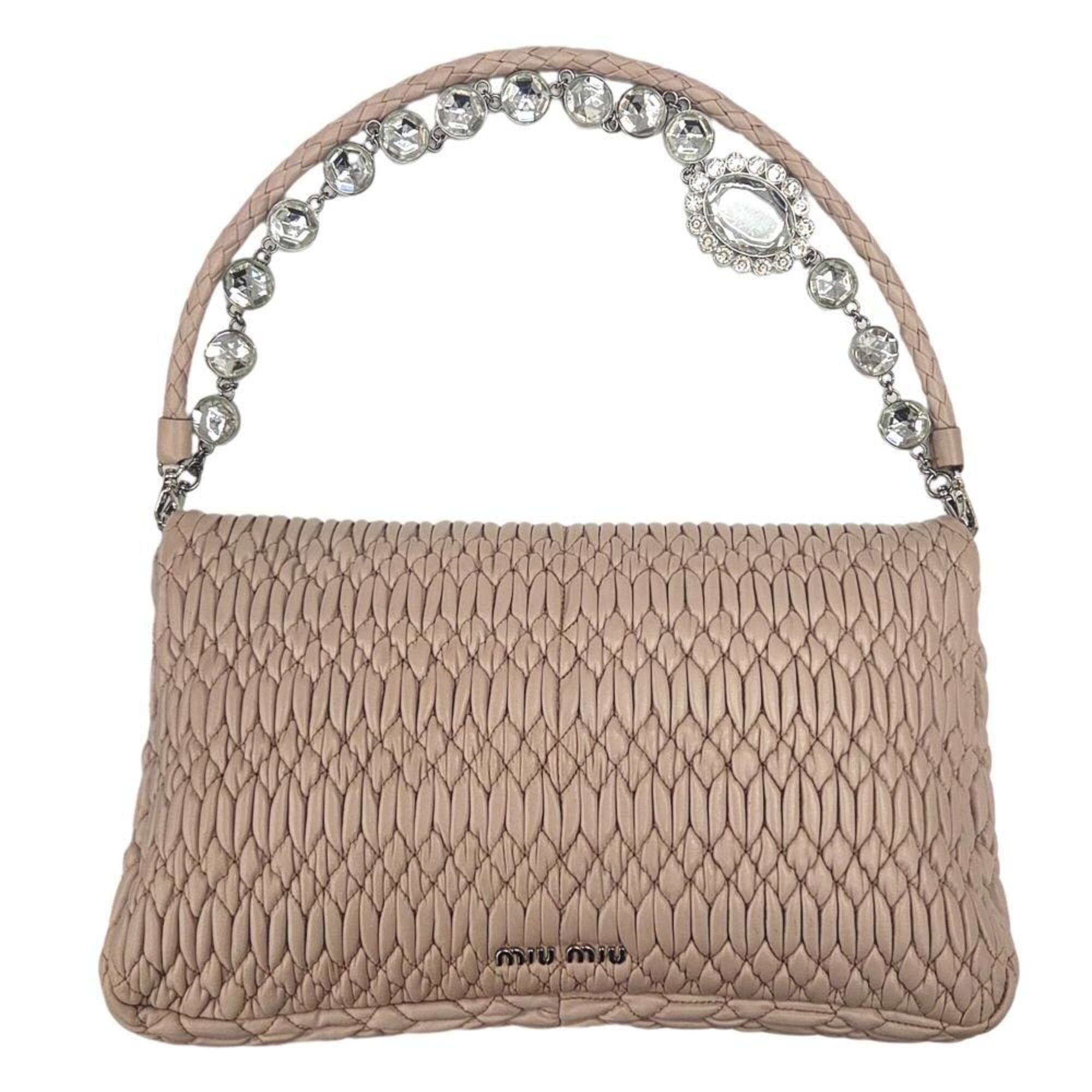 Miu Miu Miu Miu MIUMIU RP0169 Matelassé Nappa Crystal Bijou Shoulder Bag Clutch for Women Size ONE SIZE - 2 Thumbnail