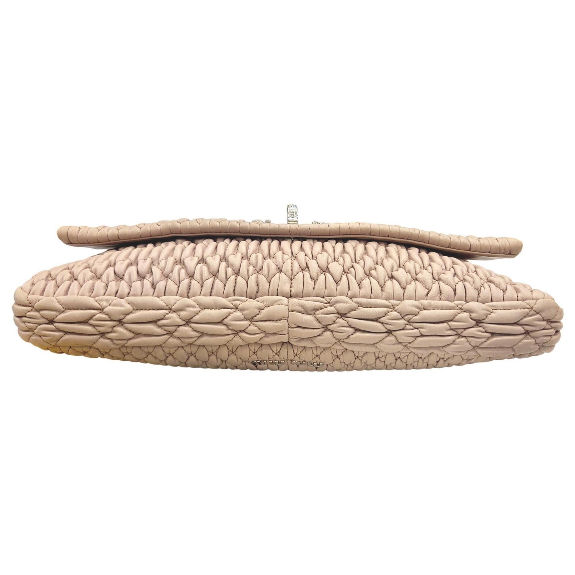 Miu Miu Miu Miu MIUMIU RP0169 Matelassé Nappa Crystal Bijou Shoulder Bag Clutch for Women Size ONE SIZE - 5 Thumbnail