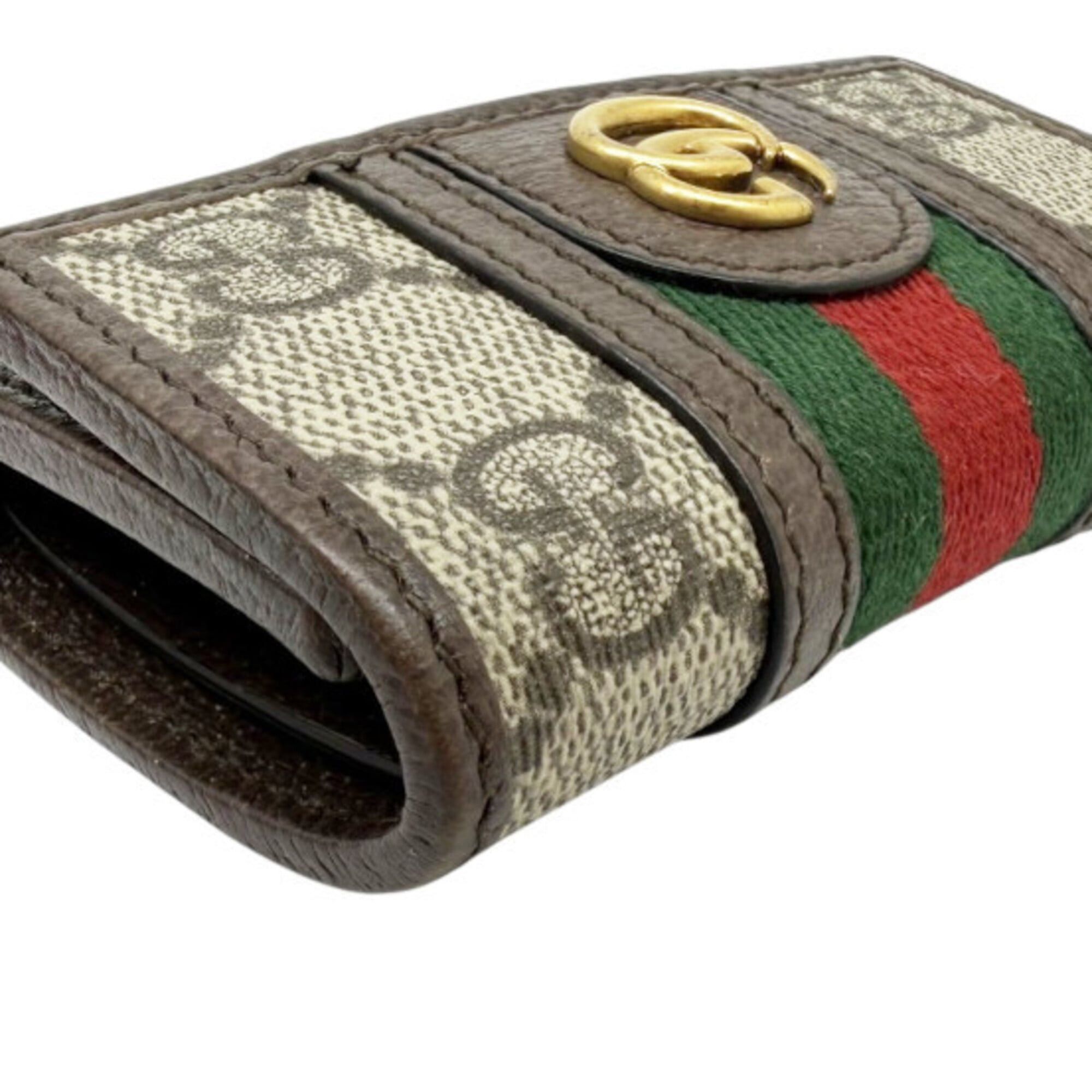 Gucci GUCCI Ophidia GG Supreme Leather Key Case, 6-Key Holder, Brown, for Men and Women Size ONE SIZE - 4 Thumbnail
