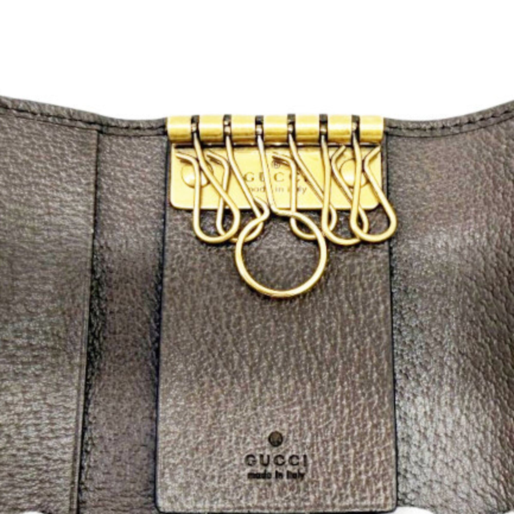 Gucci GUCCI Ophidia GG Supreme Leather Key Case, 6-Key Holder, Brown, for Men and Women Size ONE SIZE - 8 Thumbnail