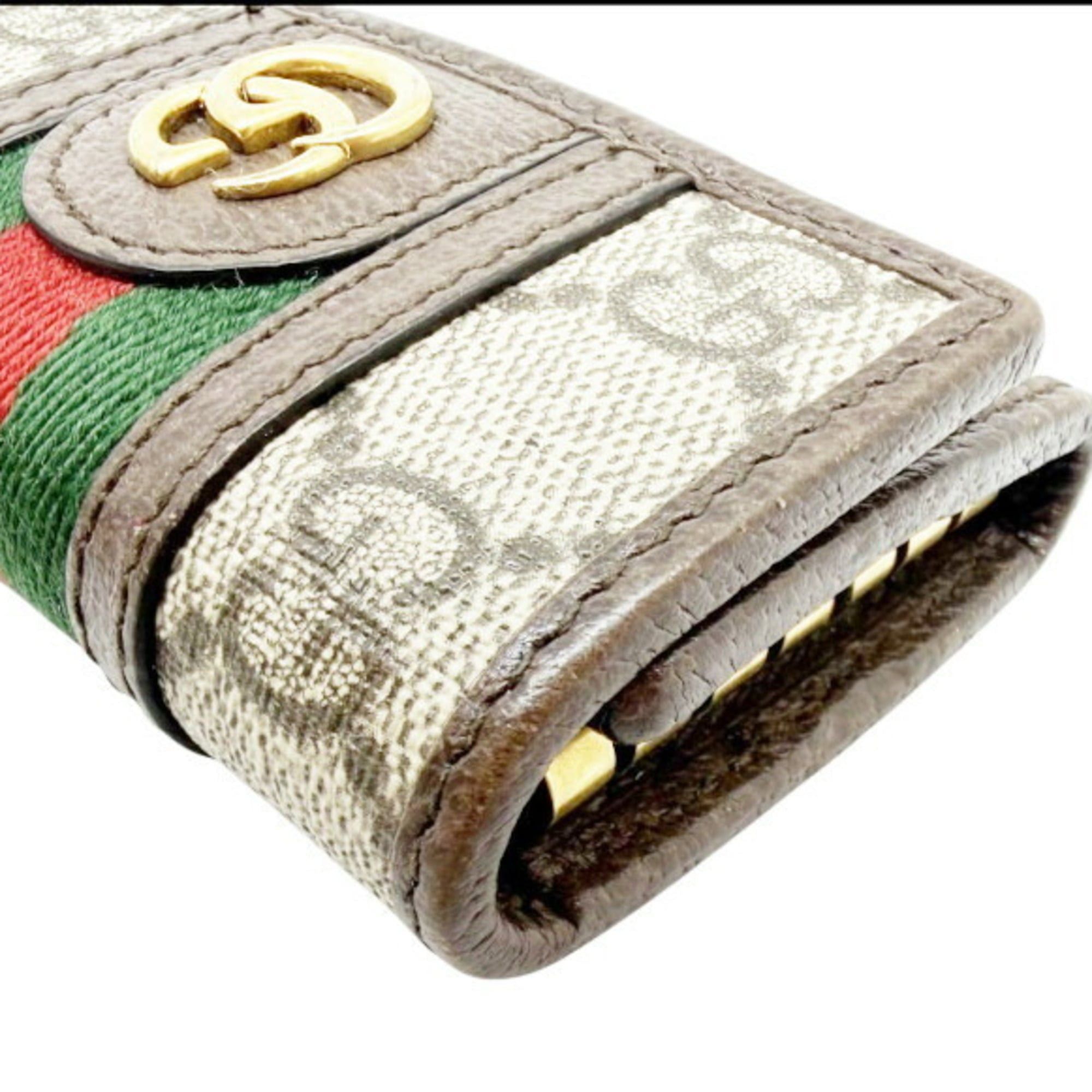 Gucci GUCCI Ophidia GG Supreme Leather Key Case, 6-Key Holder, Brown, for Men and Women Size ONE SIZE - 5 Thumbnail