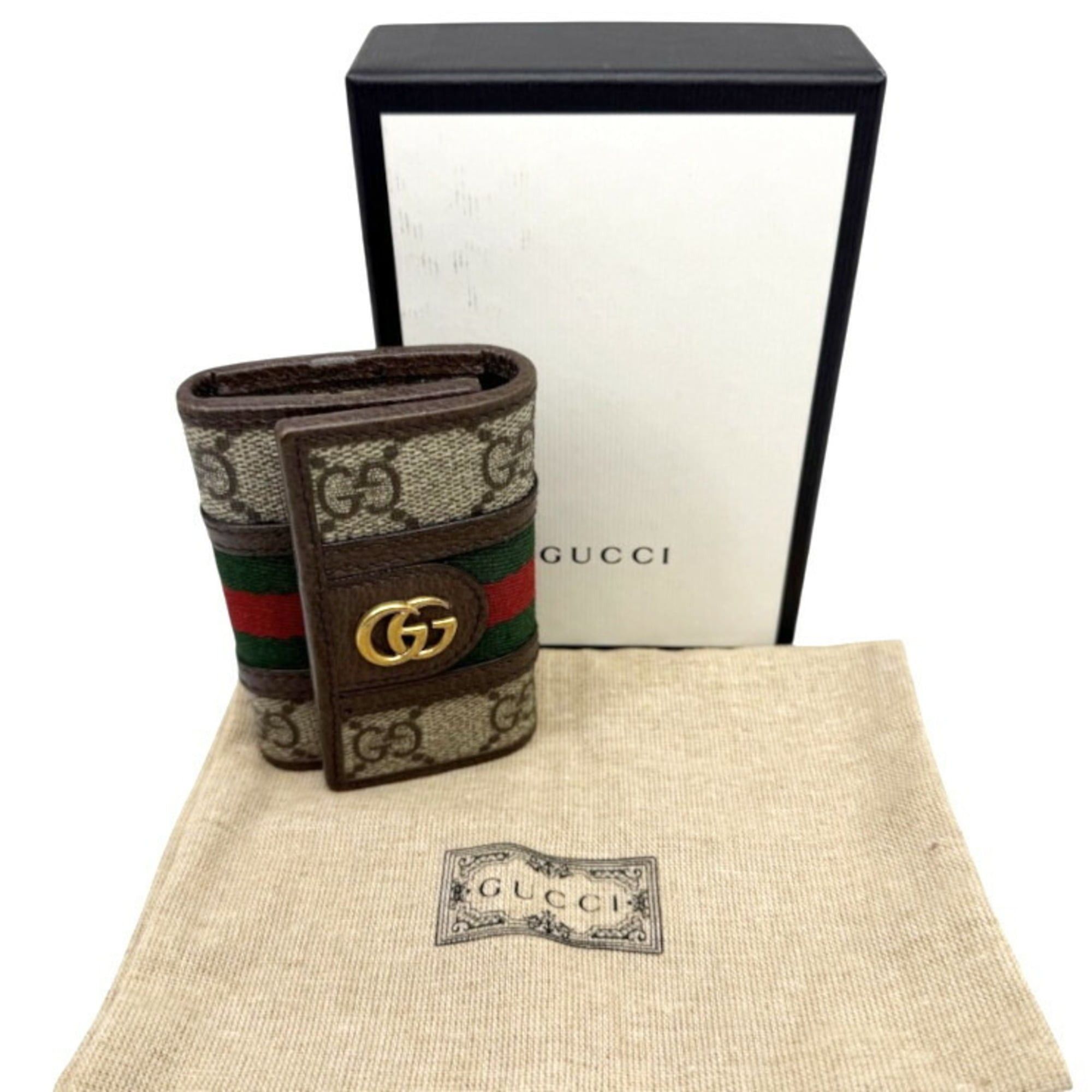 Gucci GUCCI Ophidia GG Supreme Leather Key Case, 6-Key Holder, Brown, for Men and Women Size ONE SIZE - 9 Thumbnail