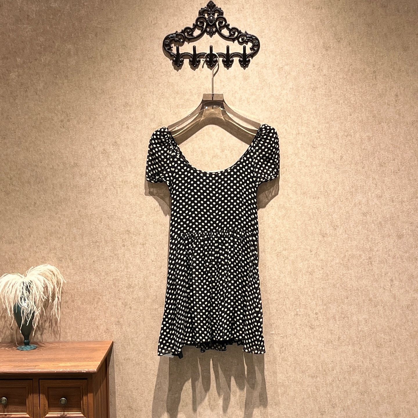 Celine Celine Polka Dot Silk Mini Dress Size 34 Size XS / US 0-2 / IT 36-38 - 2 Thumbnail