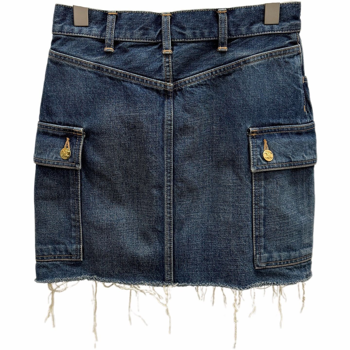 Celine CELINE Gold Hardware Denim Mini Skirt Size 25 Size 25" / US 0 / IT 36 - 2 Thumbnail