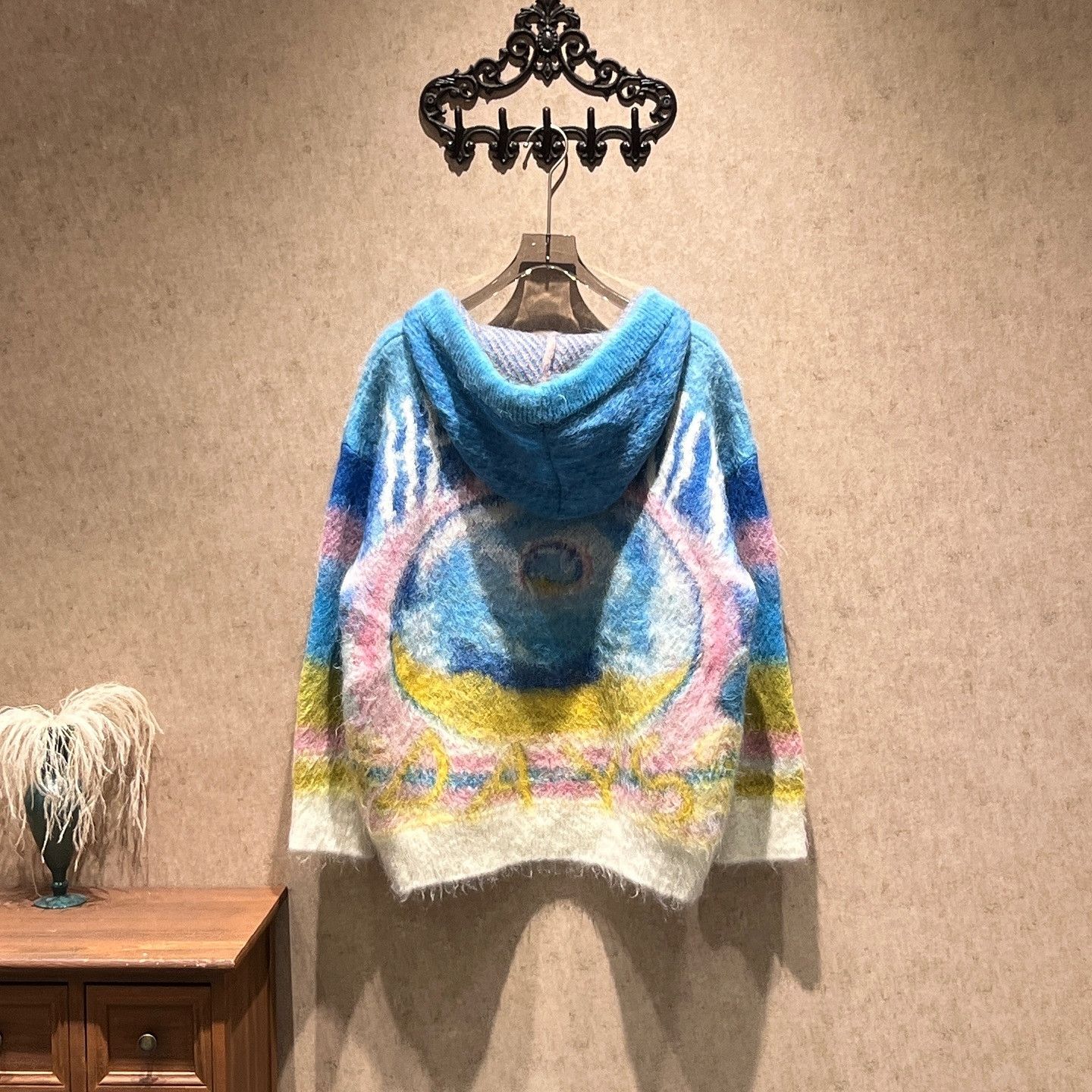 Celine Celine x Marcelo Lavin Jacquard Knit Hoodie Size M Size US M / EU 48-50 / 2 - 2 Thumbnail