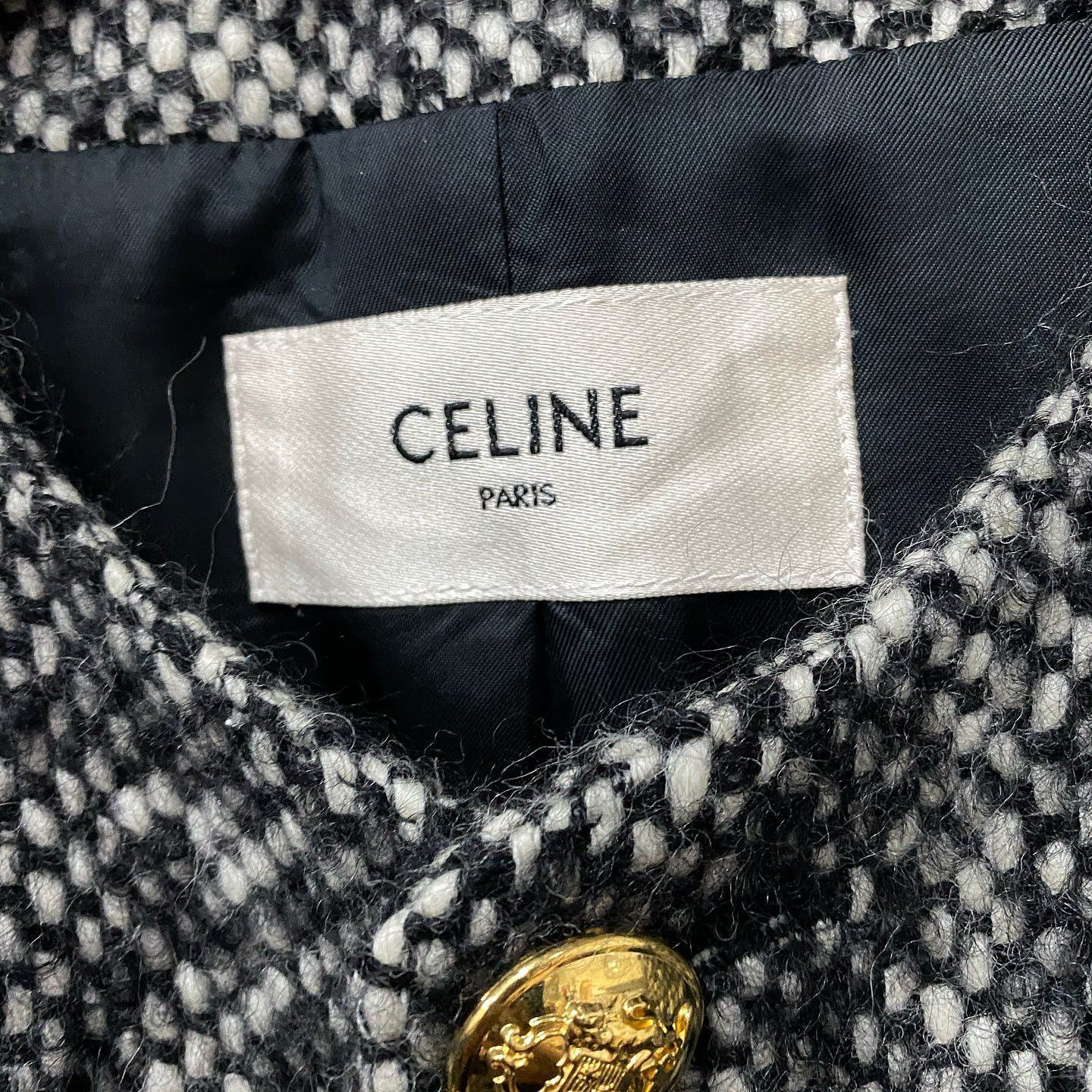Celine Celine Tweed Gold Button Jacket Size 40 Size M / US 6-8 / IT 42-44 - 3 Thumbnail