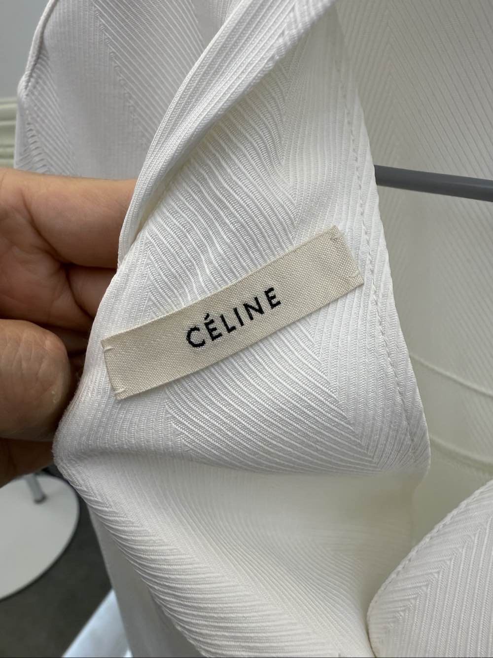 Celine Celine White Viscose Button Up Shirt Size 34 Size XS / US 0-2 / IT 36-38 - 3 Thumbnail