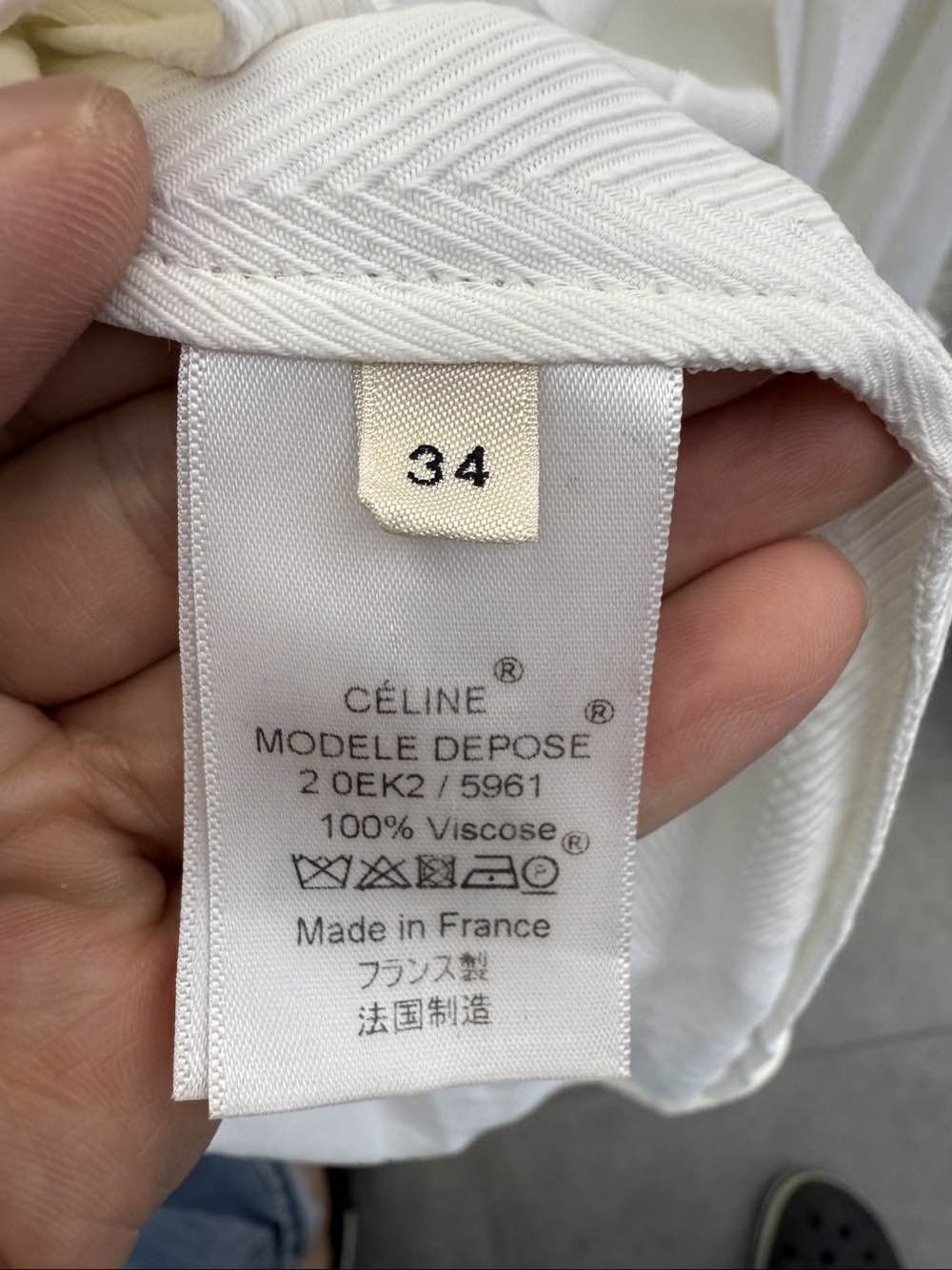 Celine Celine White Viscose Button Up Shirt Size 34 Size XS / US 0-2 / IT 36-38 - 4 Thumbnail