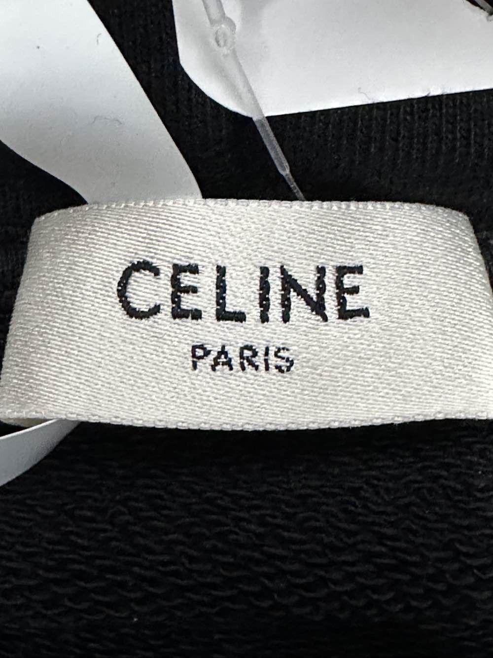 Celine Celine Logo Drawstring Hoodie Black Size M Size US M / EU 48-50 / 2 - 3 Thumbnail
