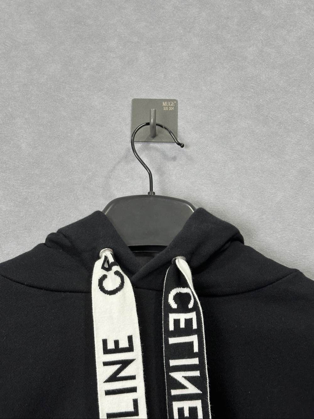 Celine Celine Logo Drawstring Hoodie Black Size M Size US M / EU 48-50 / 2 - 6 Thumbnail