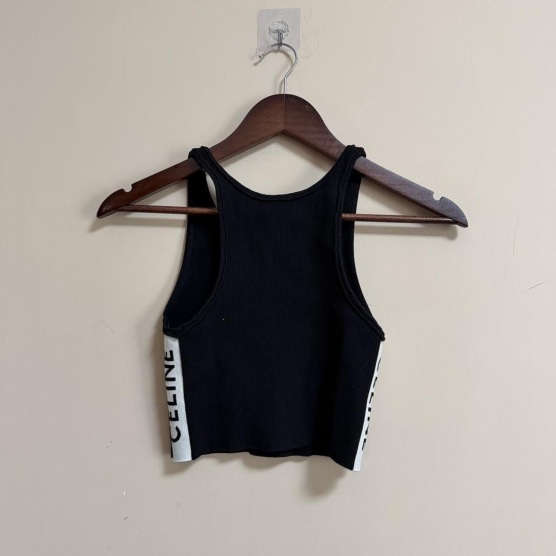Celine Celine Ribbed Logo Striped Zip Tank Top Size M Size M / US 6-8 / IT 42-44 - 2 Thumbnail