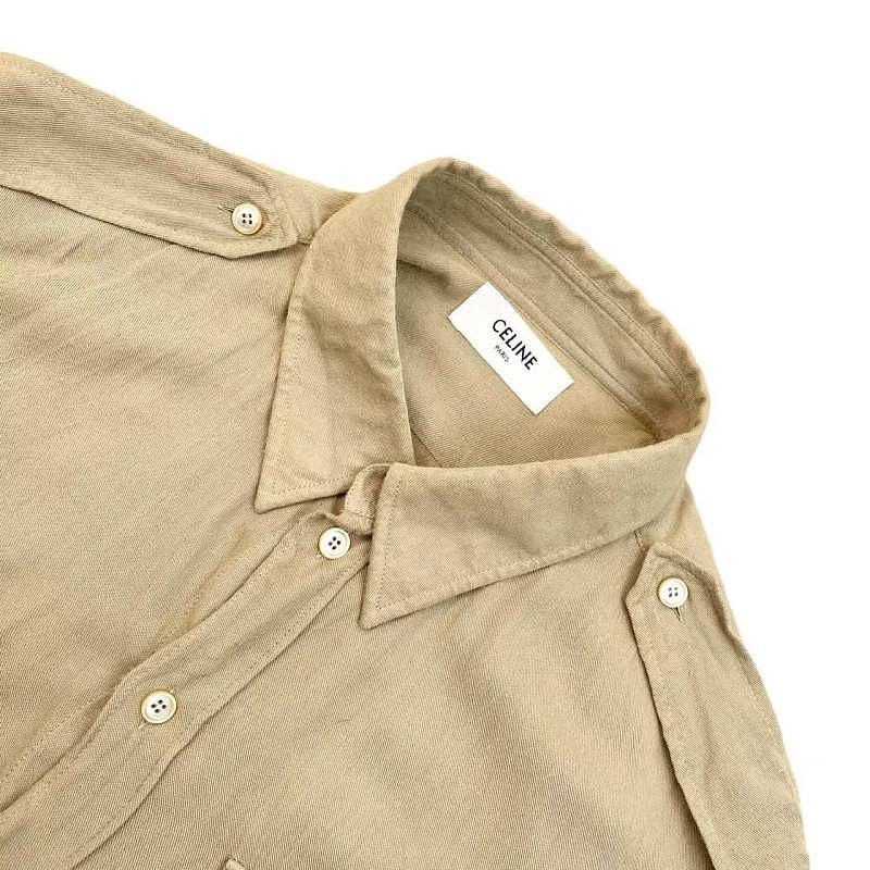 Celine Celine Solid Brown Button Up Shirt Size 38 Size XS / US 0-2 / IT 36-38 - 3 Thumbnail