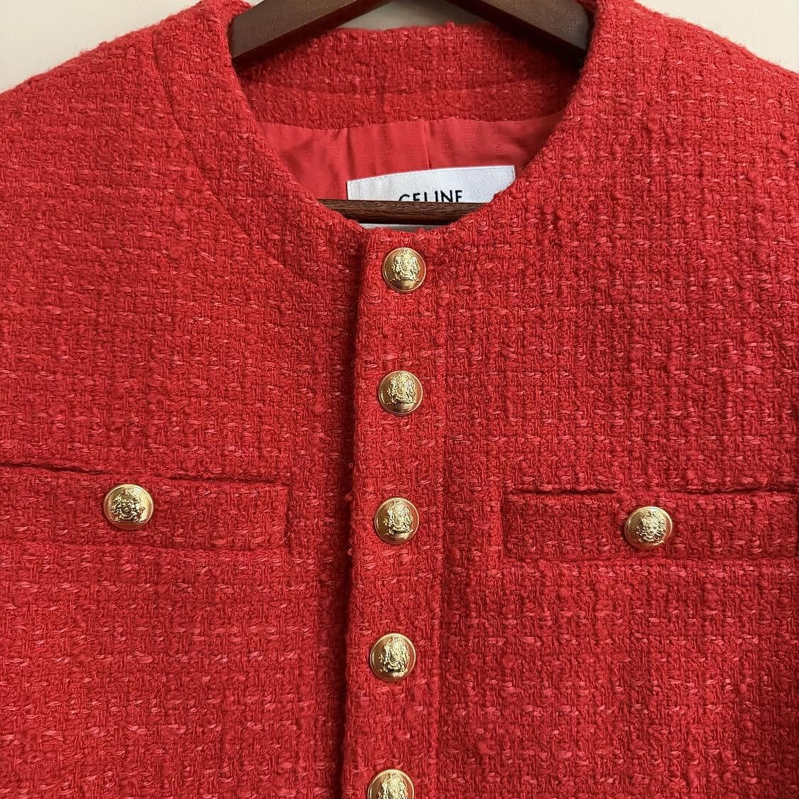 Celine Celine Red Tweed Jacket Size 36 Size XS / US 0-2 / IT 36-38 - 5 Thumbnail