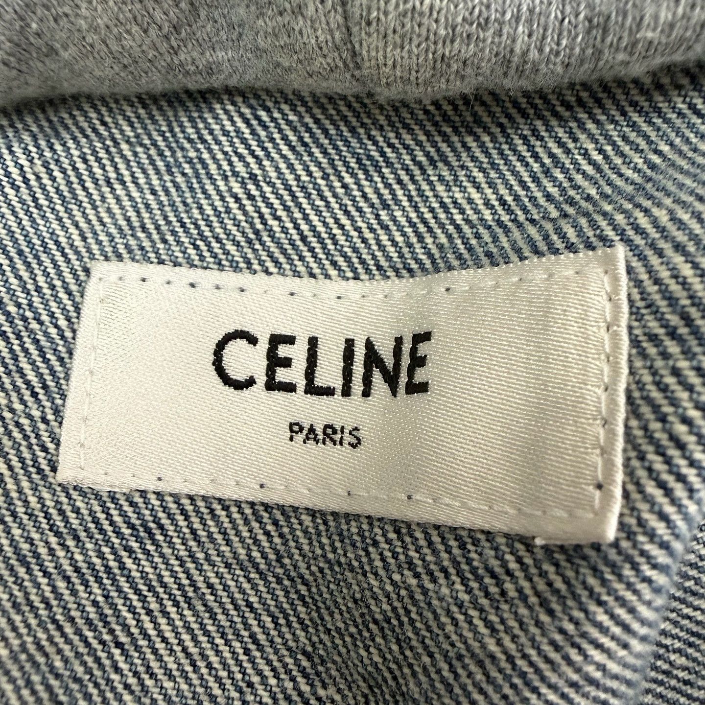 Celine Celine Logo Print Denim Hoodie Jacket Size M Size US M / EU 48-50 / 2 - 3 Thumbnail
