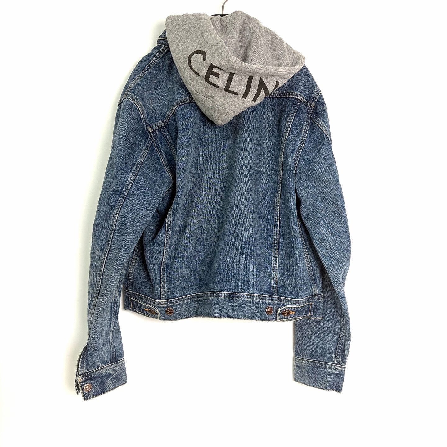 Celine Celine Logo Print Denim Hoodie Jacket Size M Size US M / EU 48-50 / 2 - 2 Thumbnail