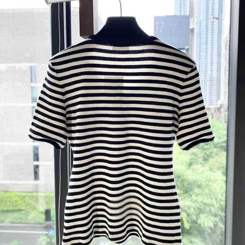Celine CELINE Striped Button Up T-Shirt Size M Size M / US 6-8 / IT 42-44 - 2 Thumbnail