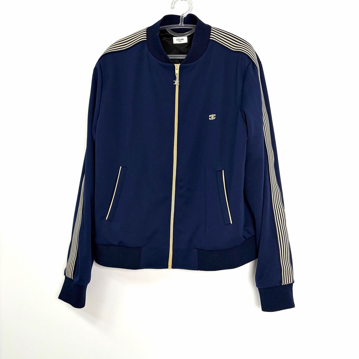 Celine Celine Striped Zip Bomber Jacket Size XL Size US XL / EU 56 / 4 - 7 Thumbnail