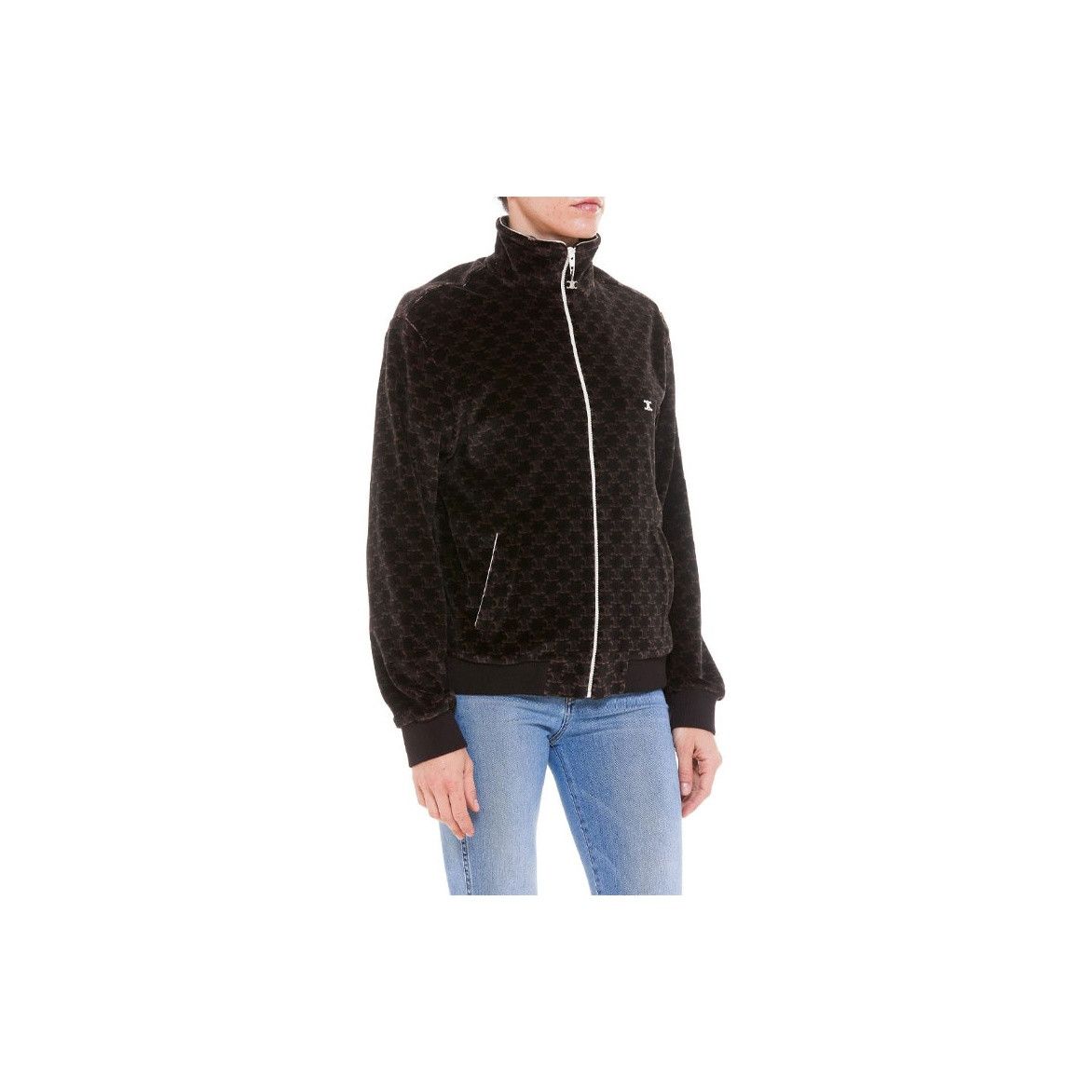 Celine Celine Triomphe Velvet Zip Jacket Size XS Size XS / US 0-2 / IT 36-38 - 9 Thumbnail