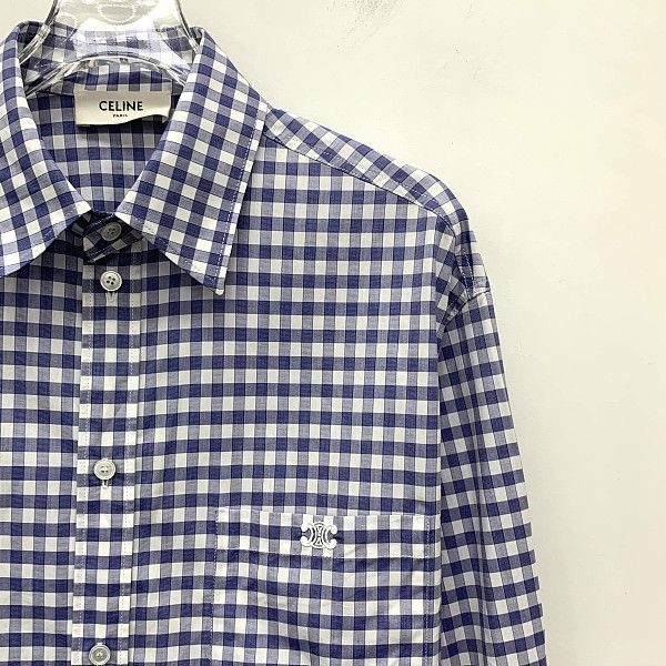 Celine CELINE Gingham Triomphe Shirt Size 36 Size XS / US 0-2 / IT 36-38 - 7 Thumbnail