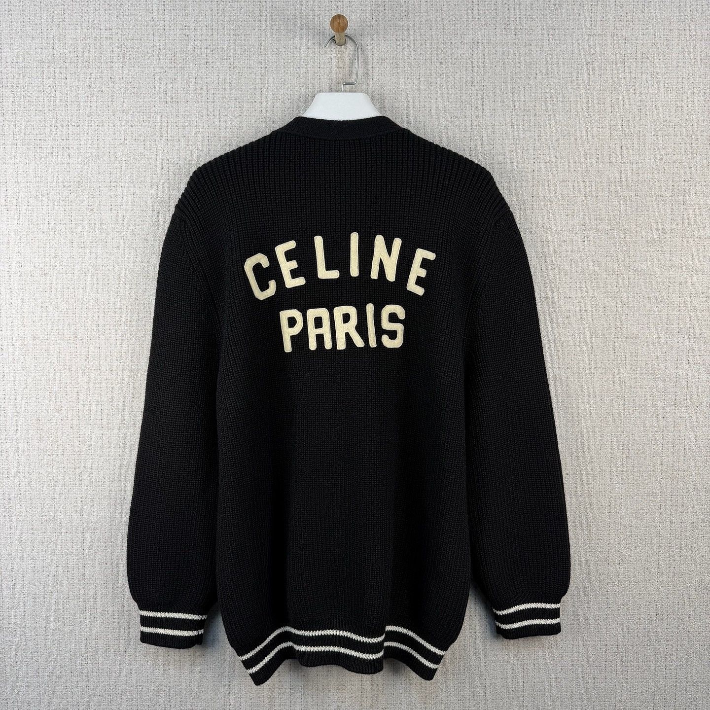 Celine Celine Logo Knit Cardigan Size XL Size US XL / EU 56 / 4 - 2 Thumbnail