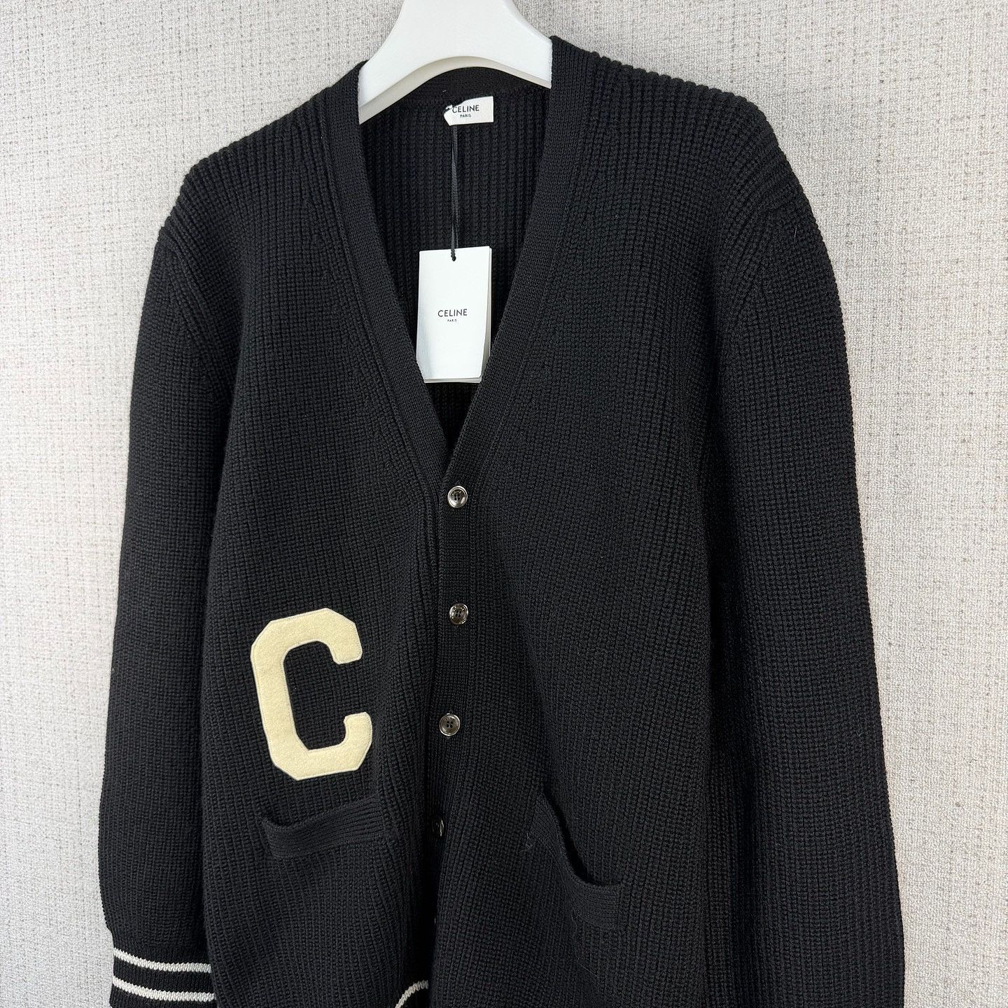 Celine Celine Logo Knit Cardigan Size XL Size US XL / EU 56 / 4 - 7 Thumbnail